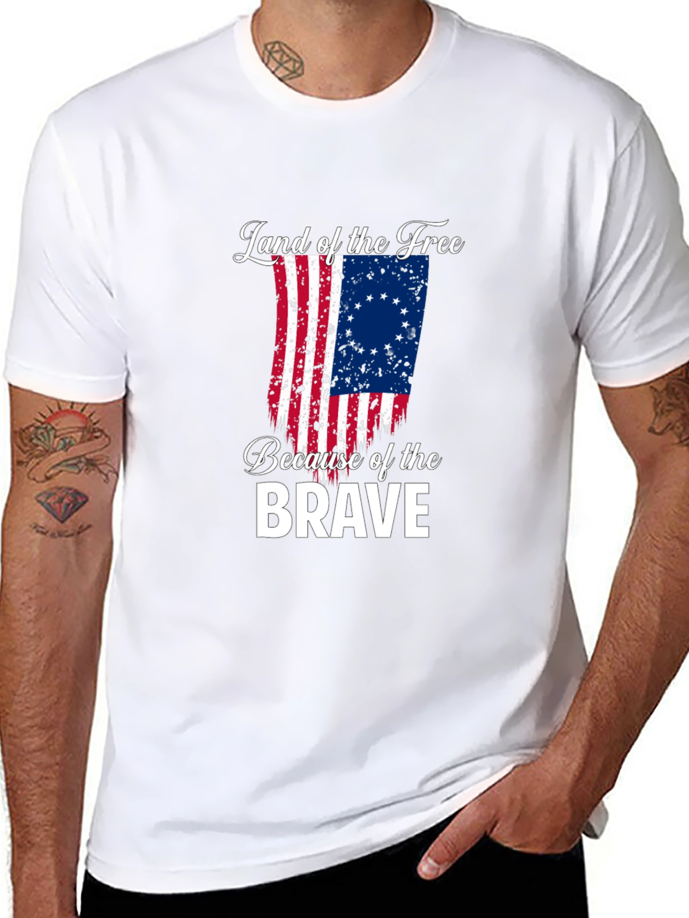 Land of the Free Betsy Ross Flag Graphic Tee