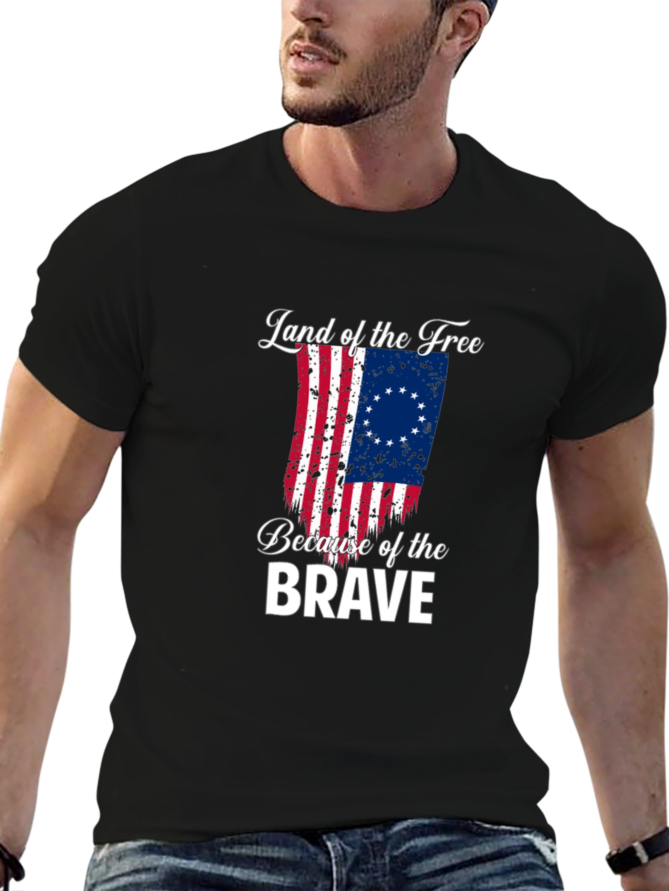 Land of the Free Betsy Ross Flag Graphic Tee