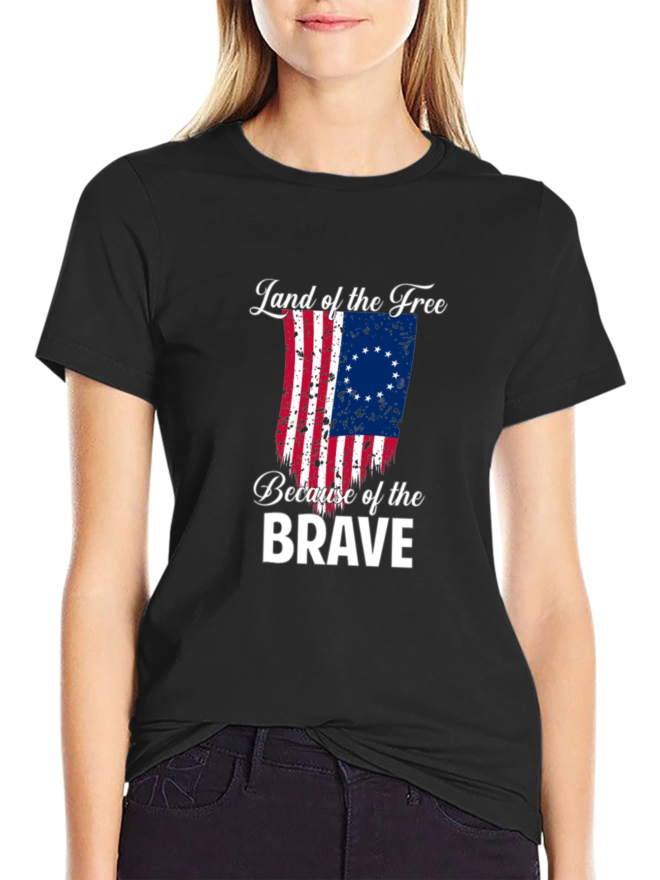 Land of the Free Betsy Ross Flag Graphic Tee