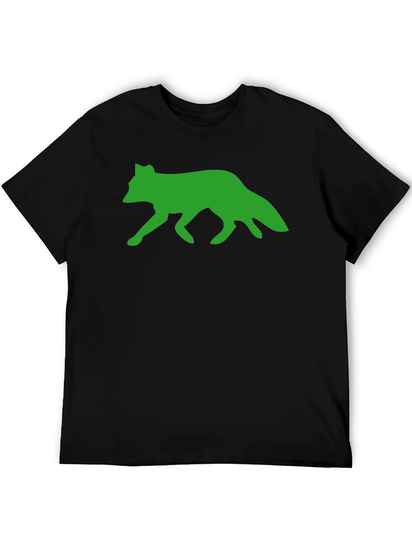 Green Fox Graphic Black Tee