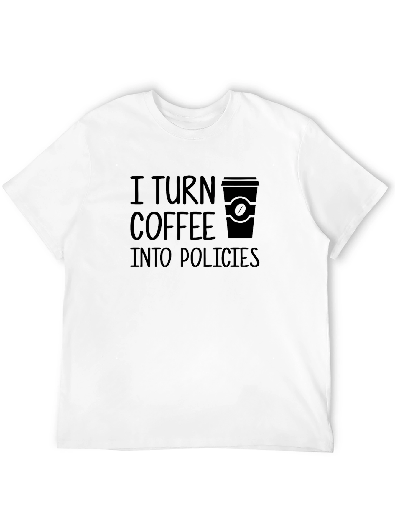 Coffee to Policies Graphic Tee - Black