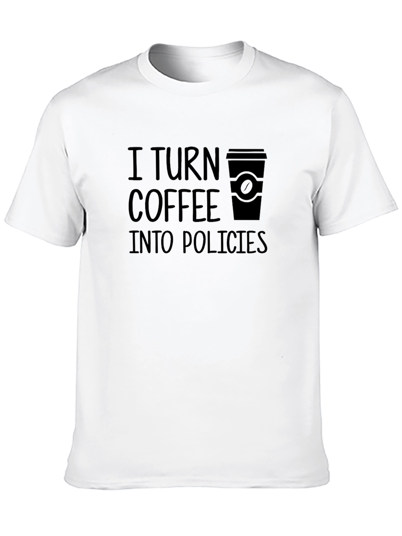 Coffee to Policies Graphic Tee - Black