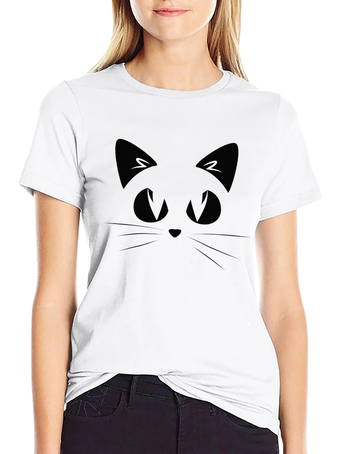 Black Cat Face T-Shirt