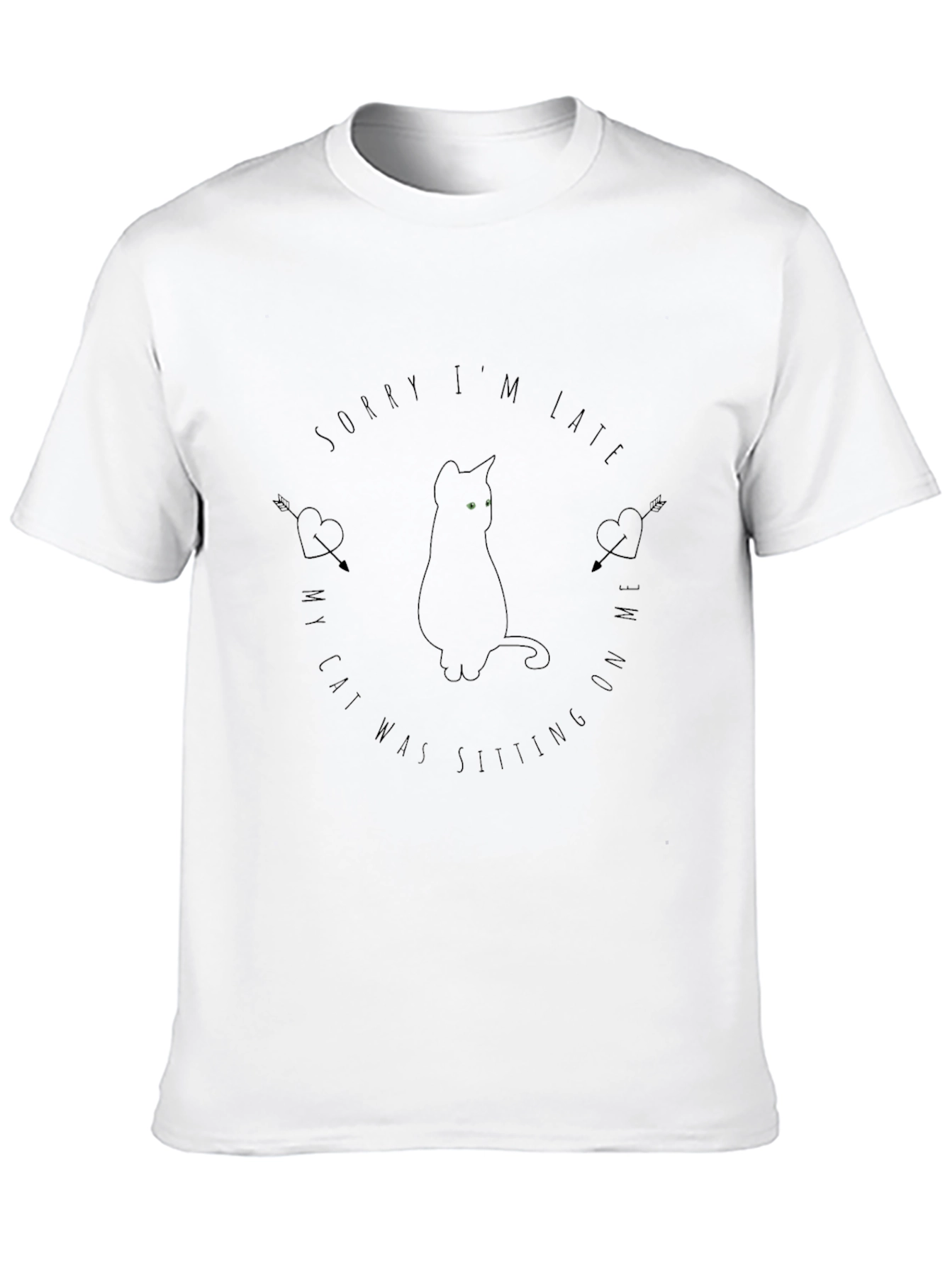Funny Cat Sitting Graphic Tee - Unisex Black T-Shirt