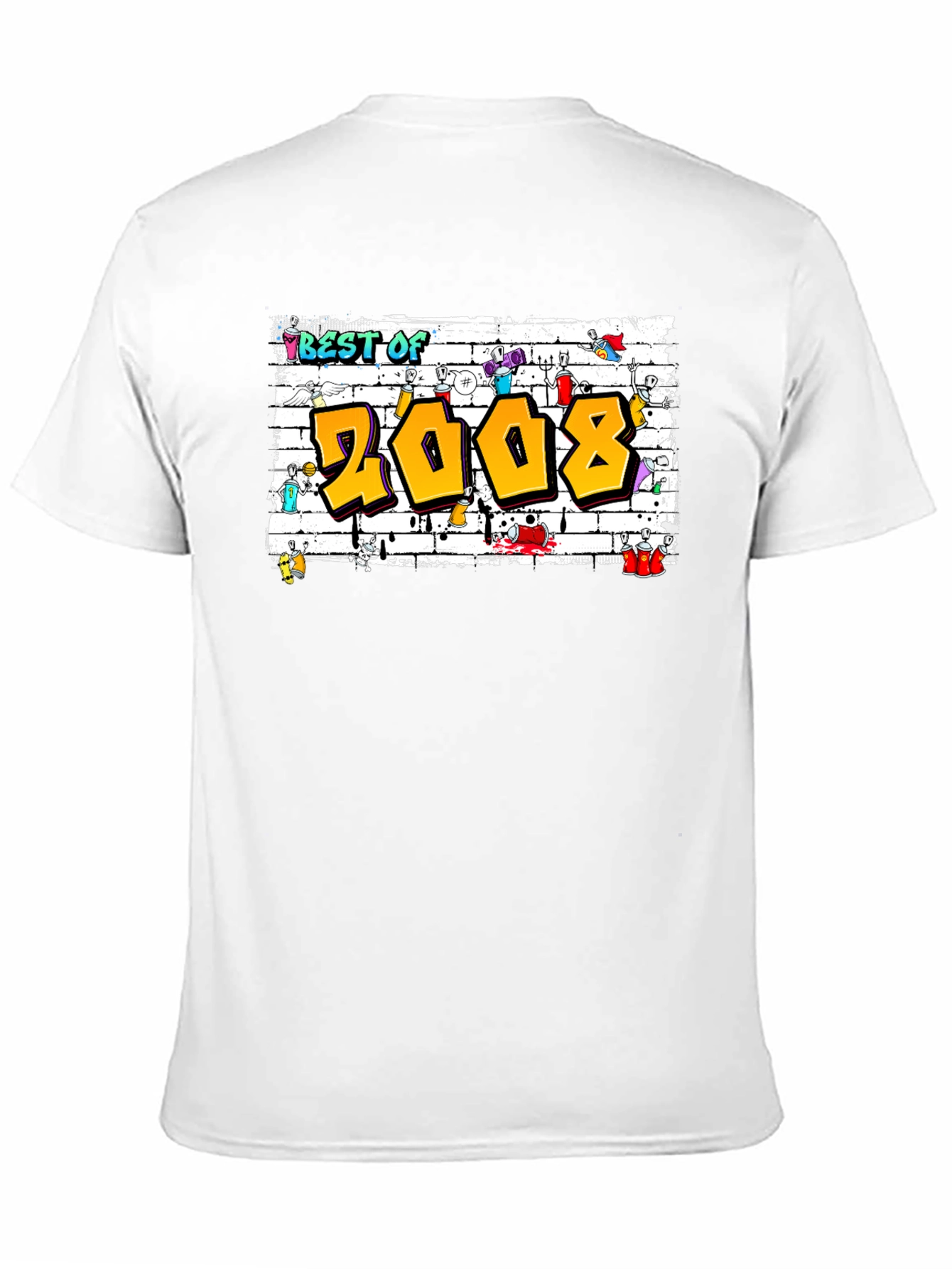 Best of 2008 Graffiti Style Black T-Shirt