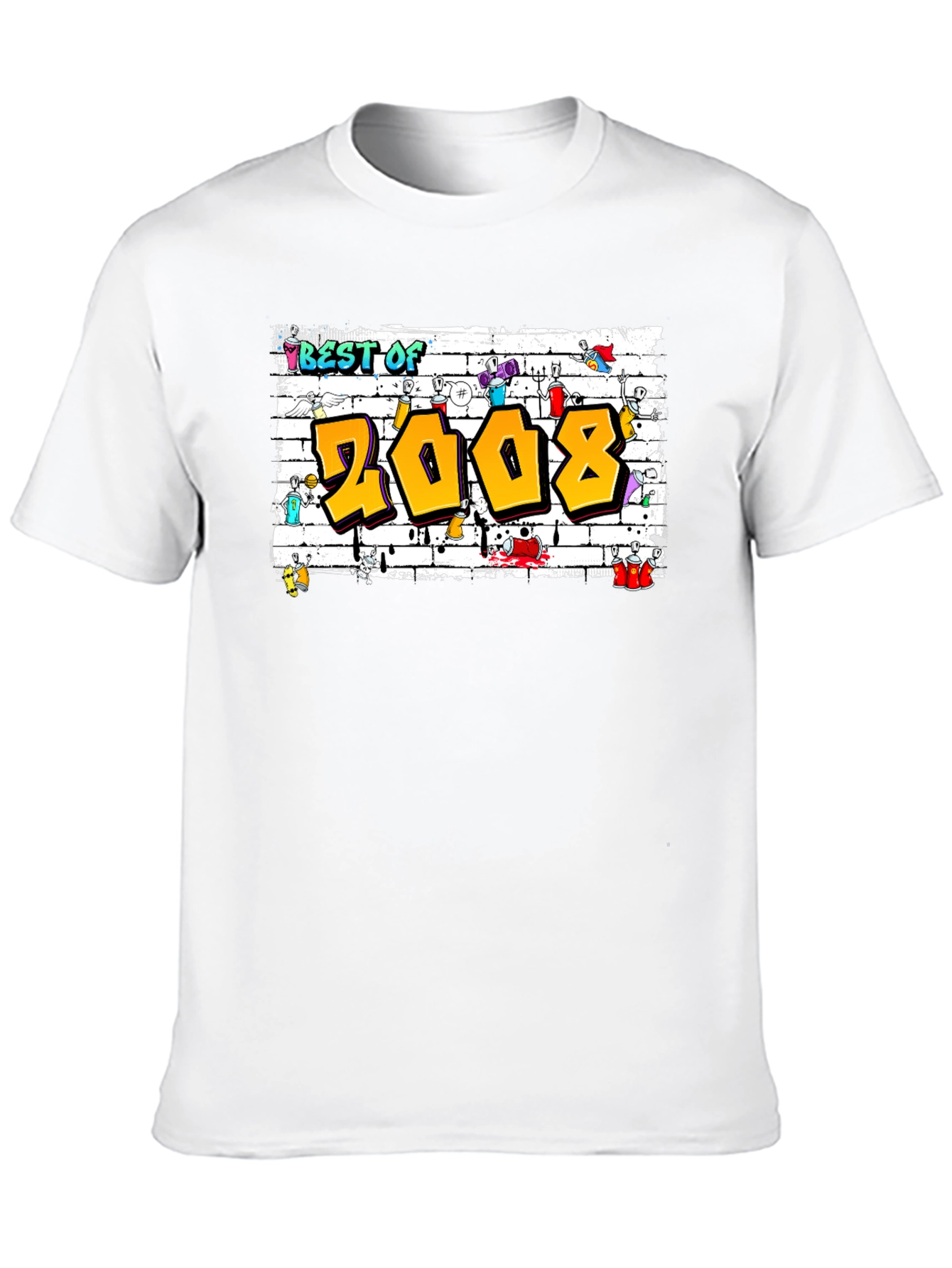Best of 2008 Graffiti Style Black T-Shirt