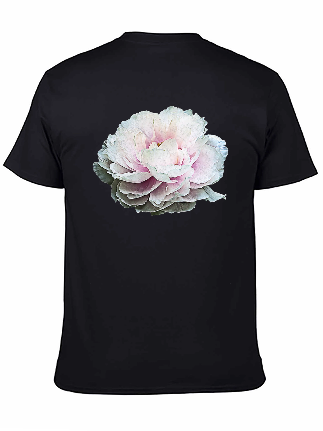 Floral Graphic Tee - Black Cotton T-Shirt