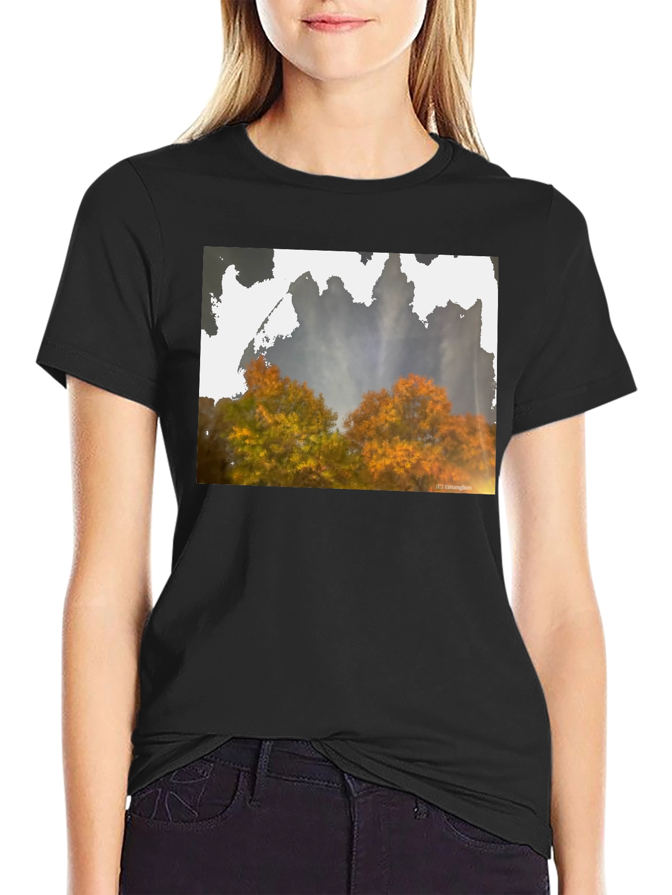 Nature Scene Black T-Shirt