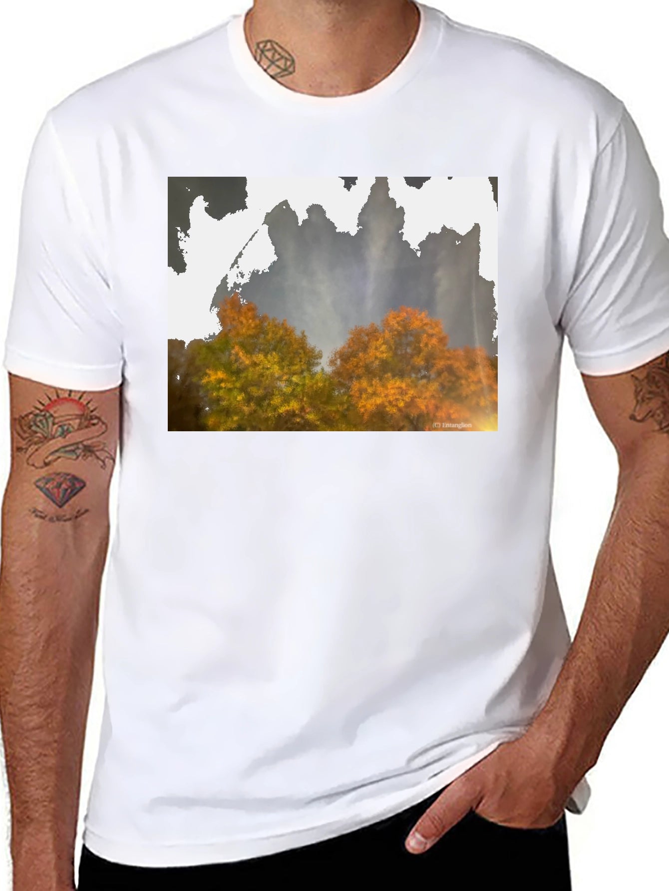 Nature Scene Black T-Shirt