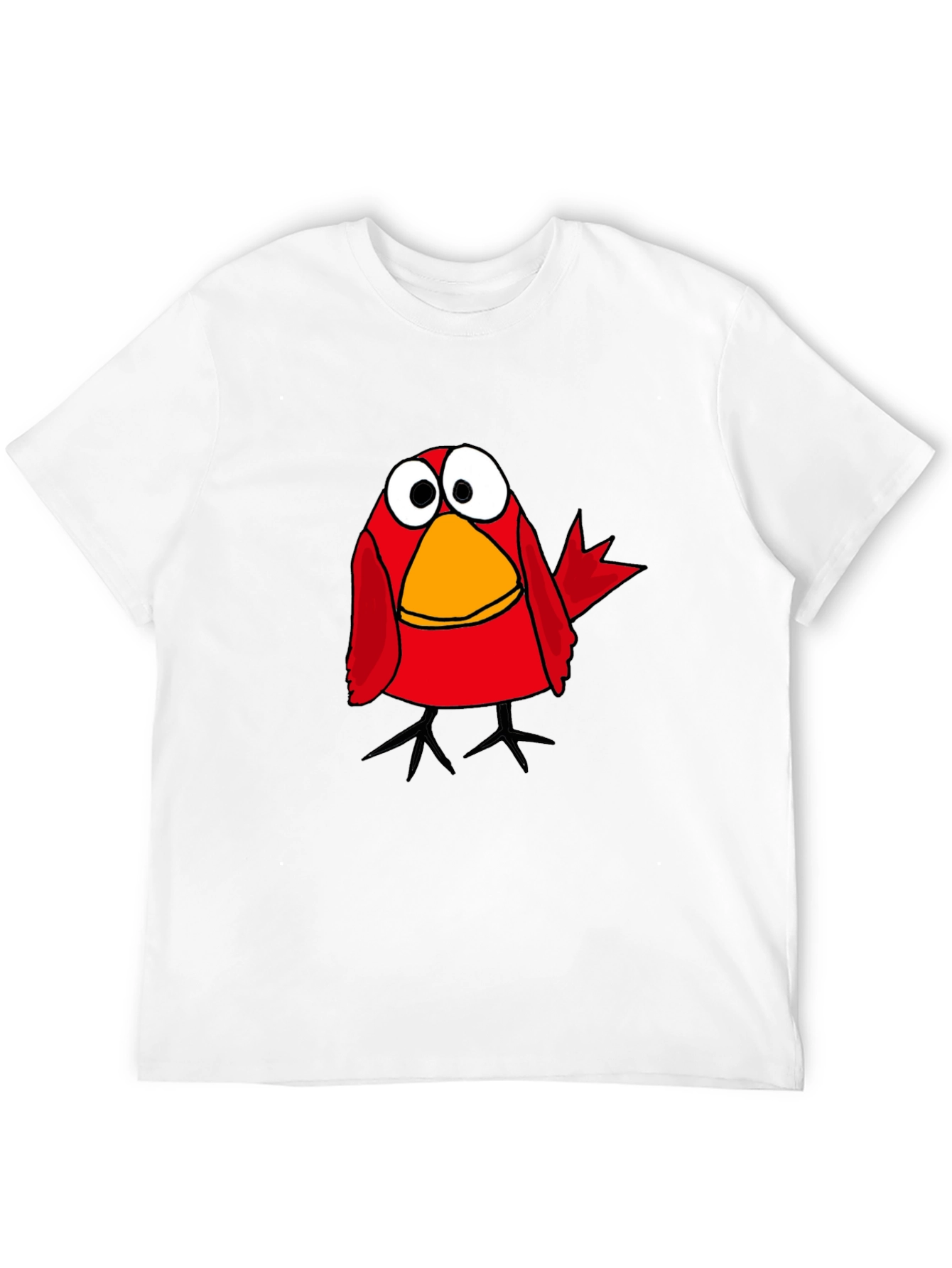 Funny Cartoon Bird Black T-Shirt