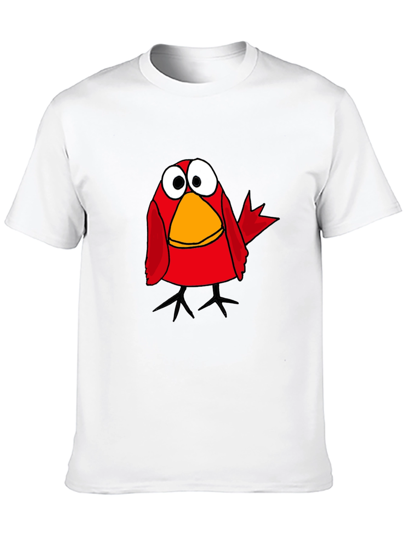 Funny Cartoon Bird Black T-Shirt