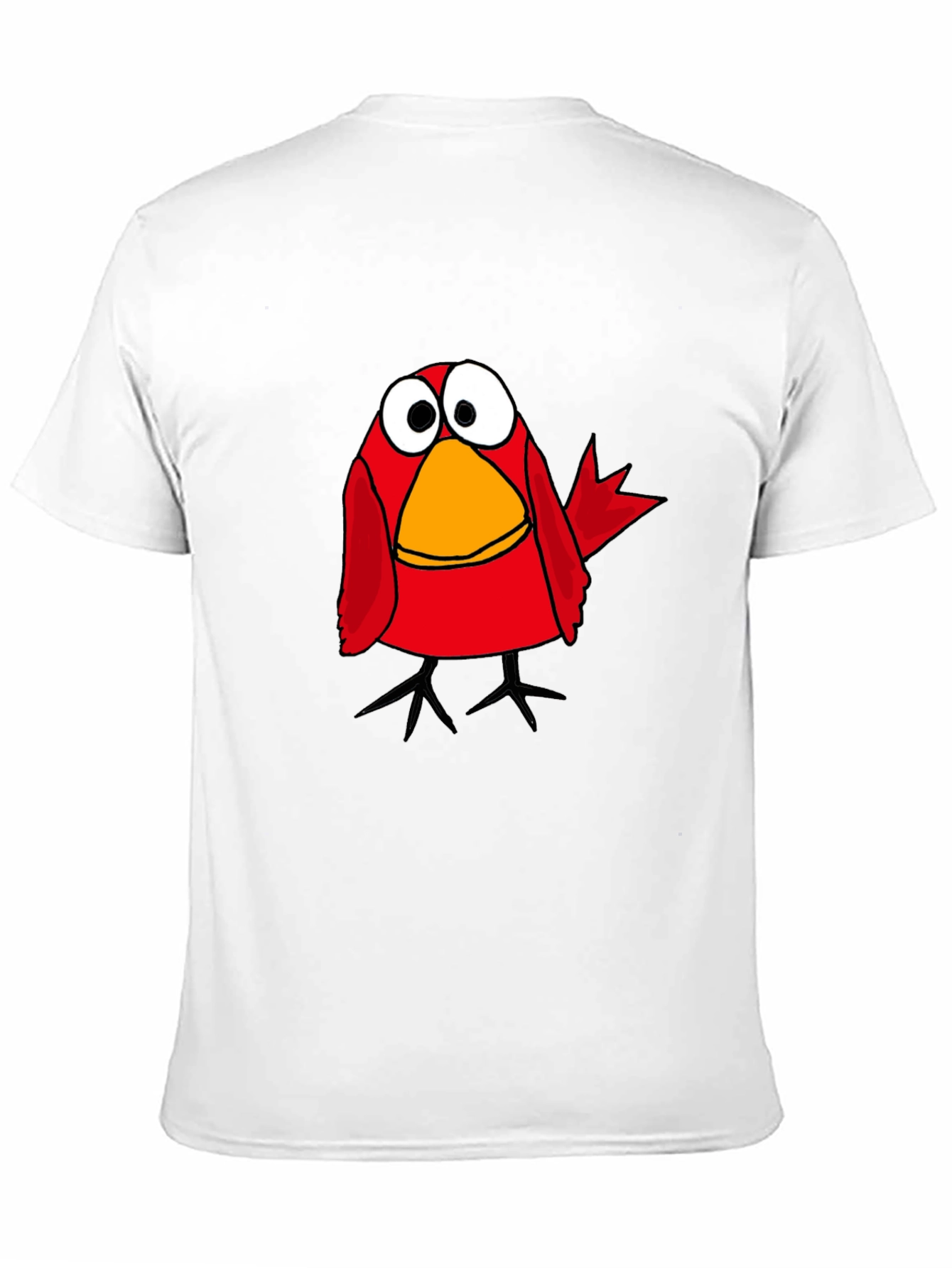 Funny Cartoon Bird Black T-Shirt