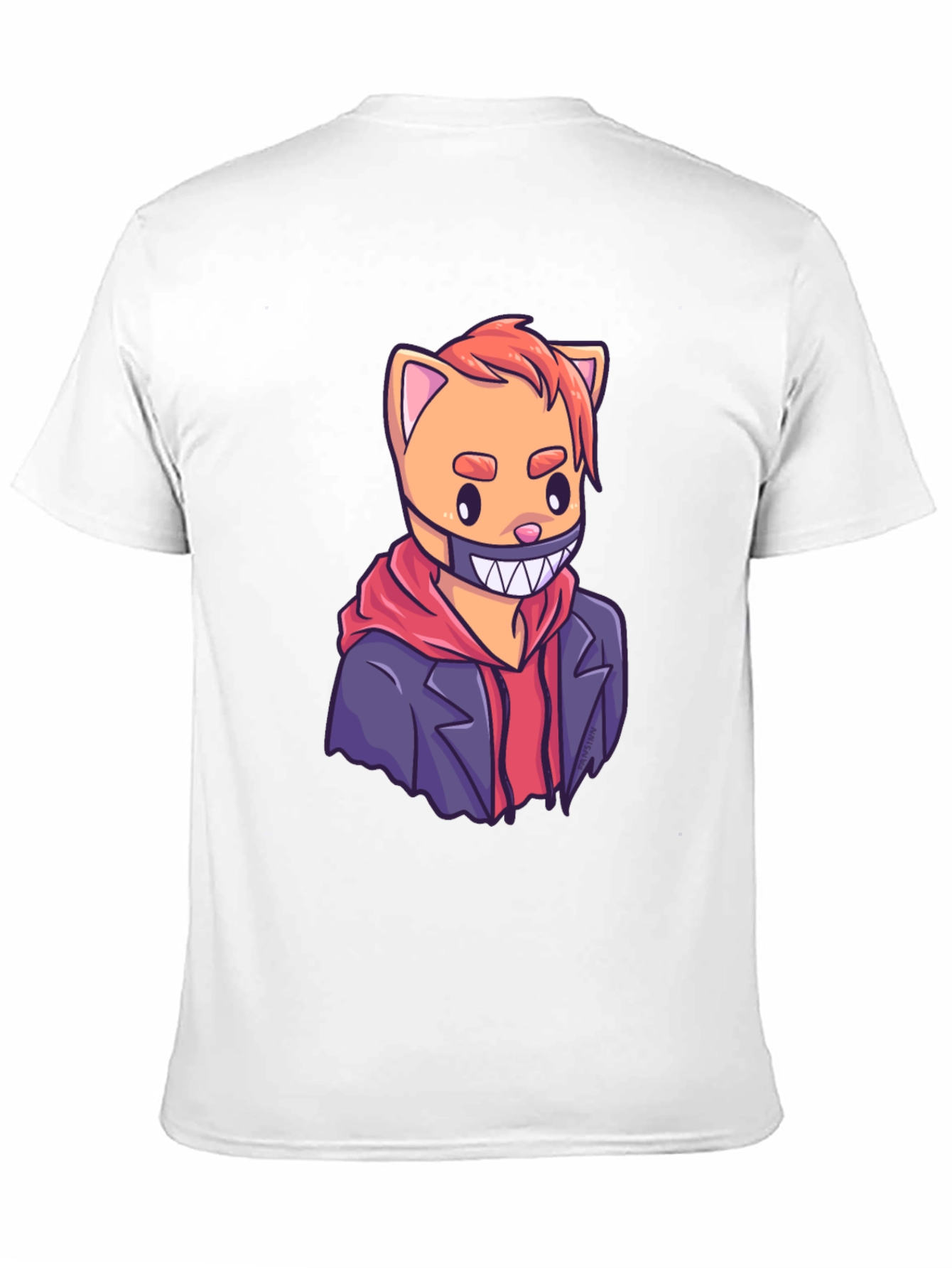 Cat Gangster Graphic Tee - Black