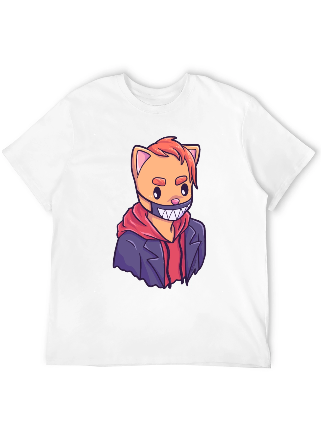 Cat Gangster Graphic Tee - Black