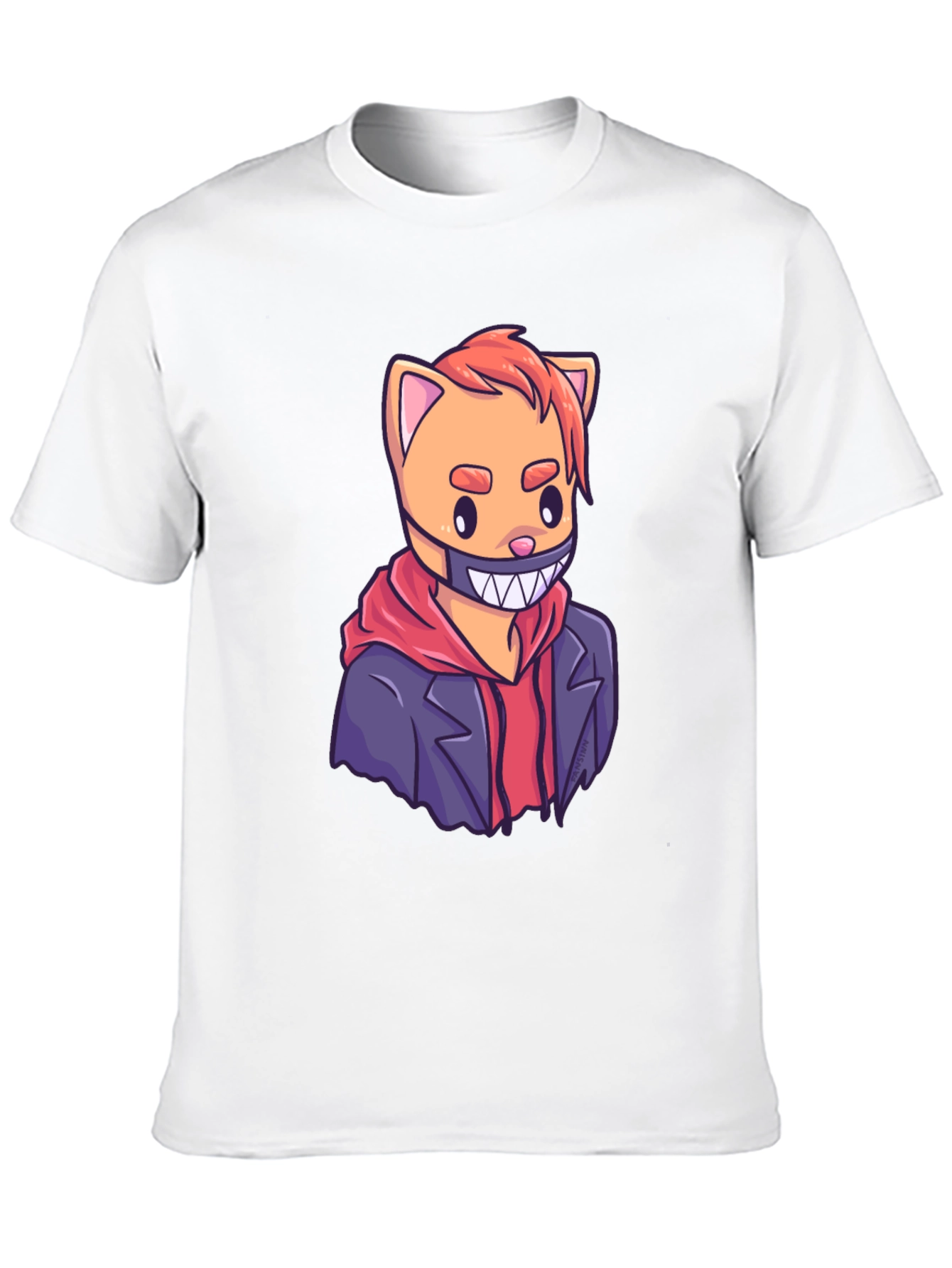 Cat Gangster Graphic Tee - Black