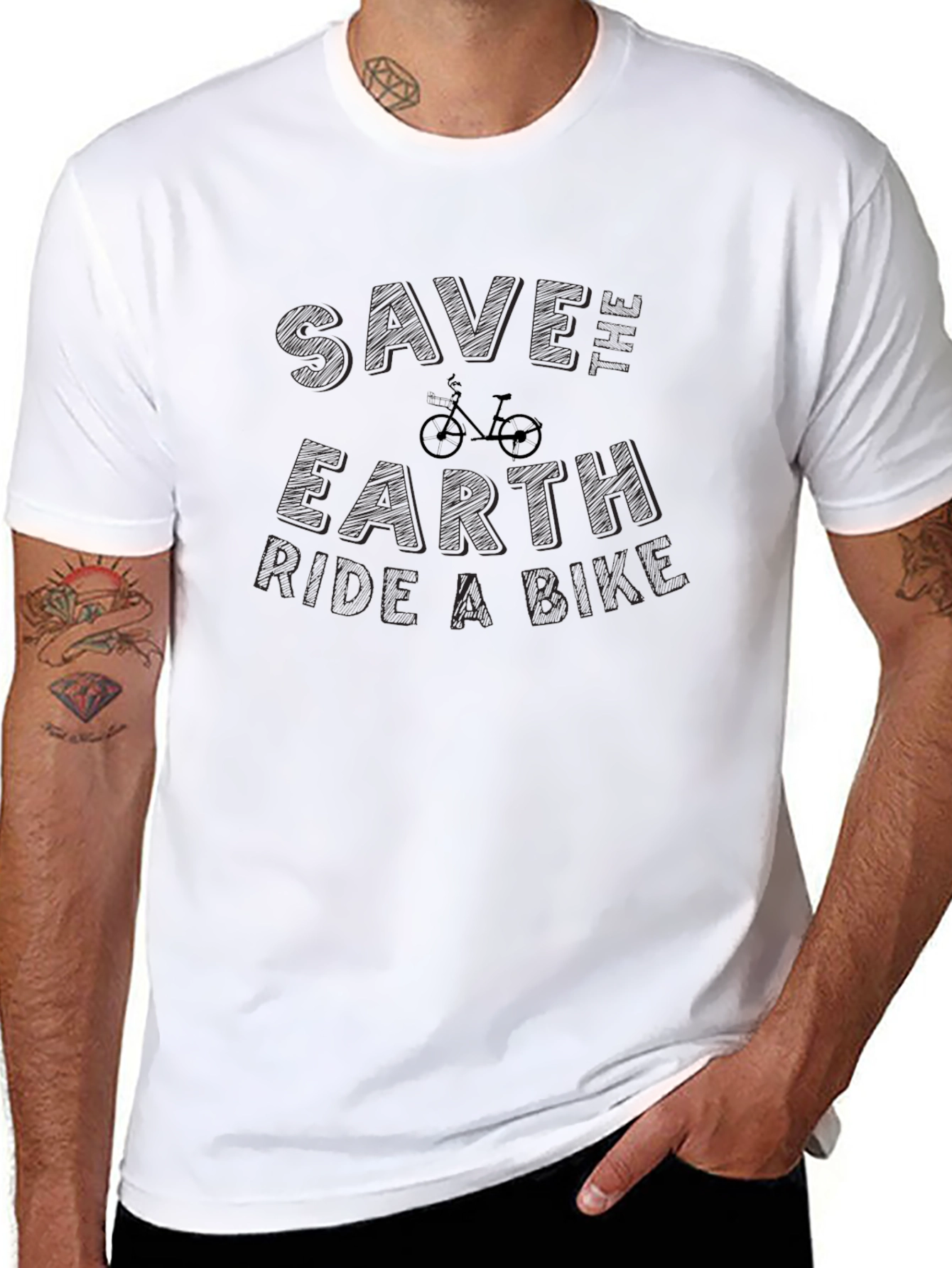 Save Earth Ride a Bike Graphic T-Shirt