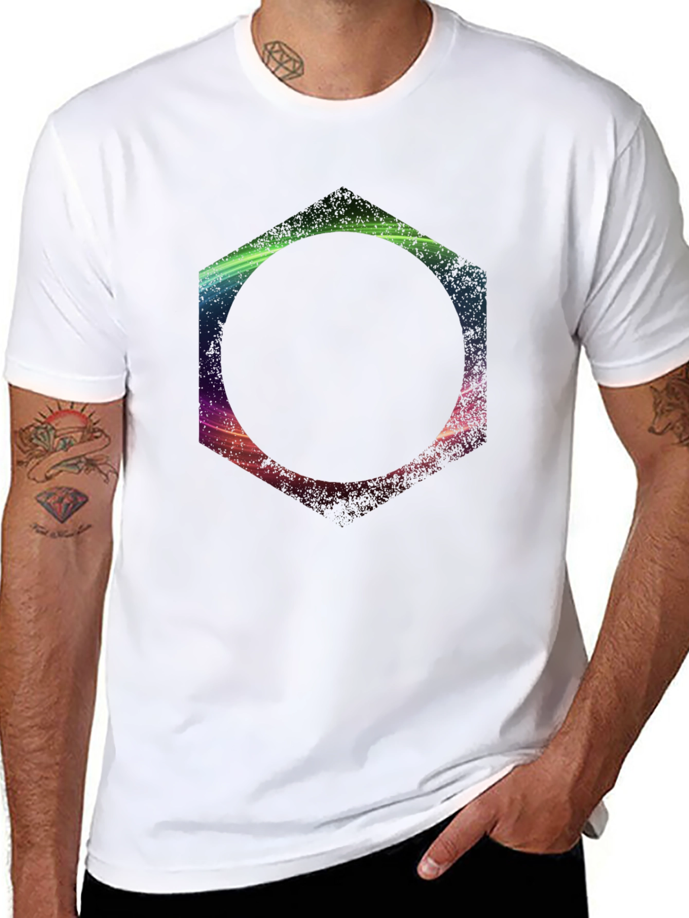 Geometric Print Black T-Shirt