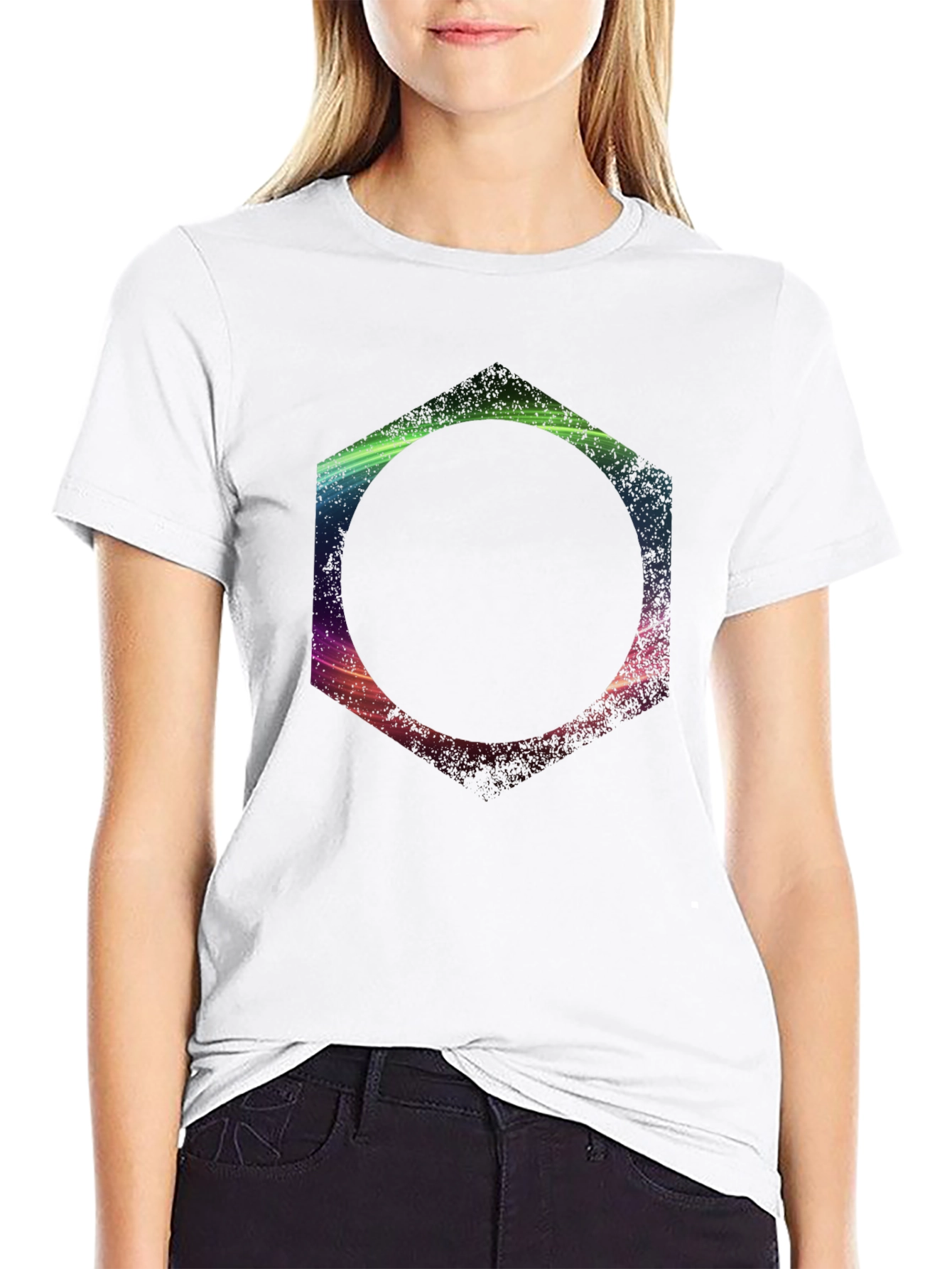 Geometric Print Black T-Shirt