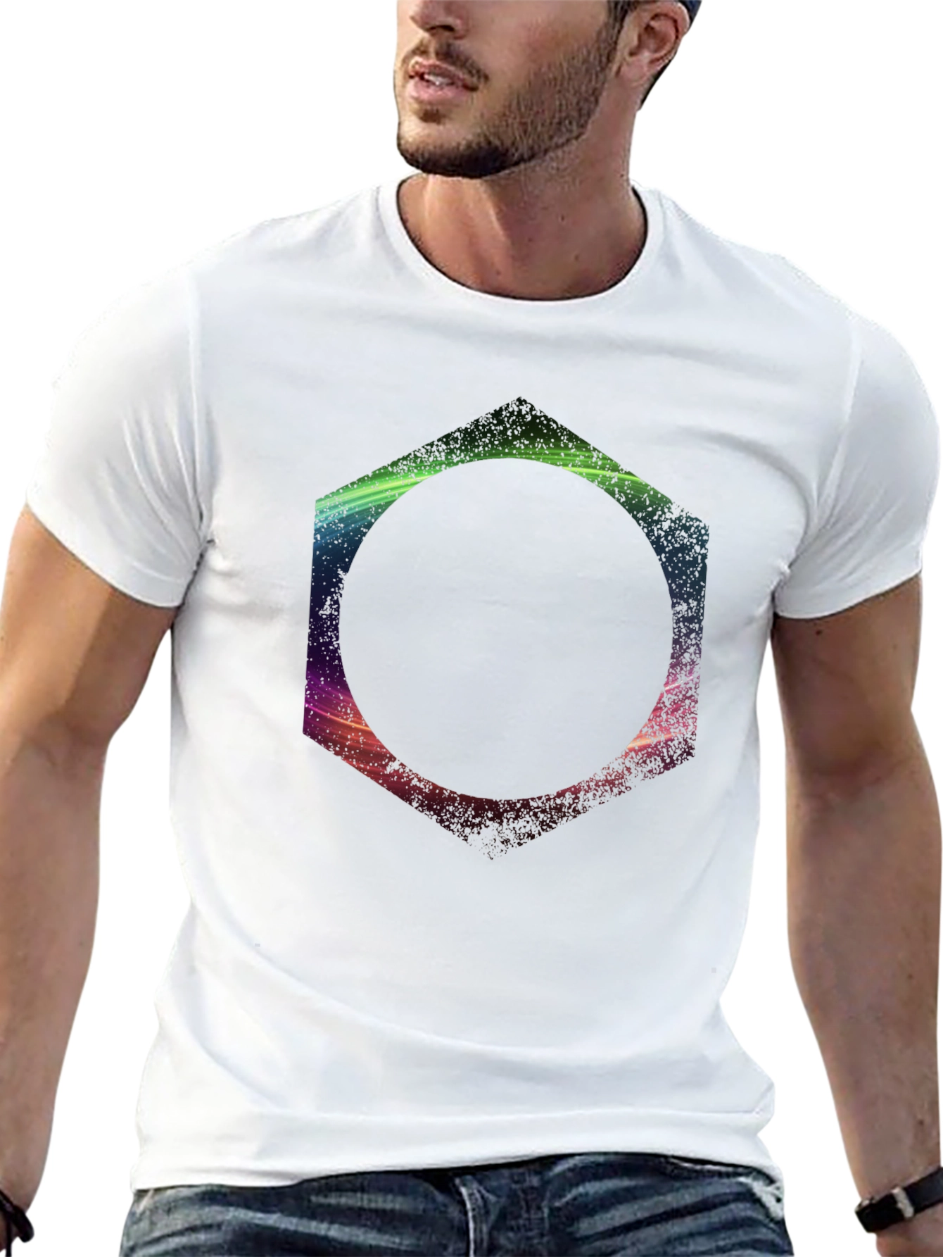 Geometric Print Black T-Shirt