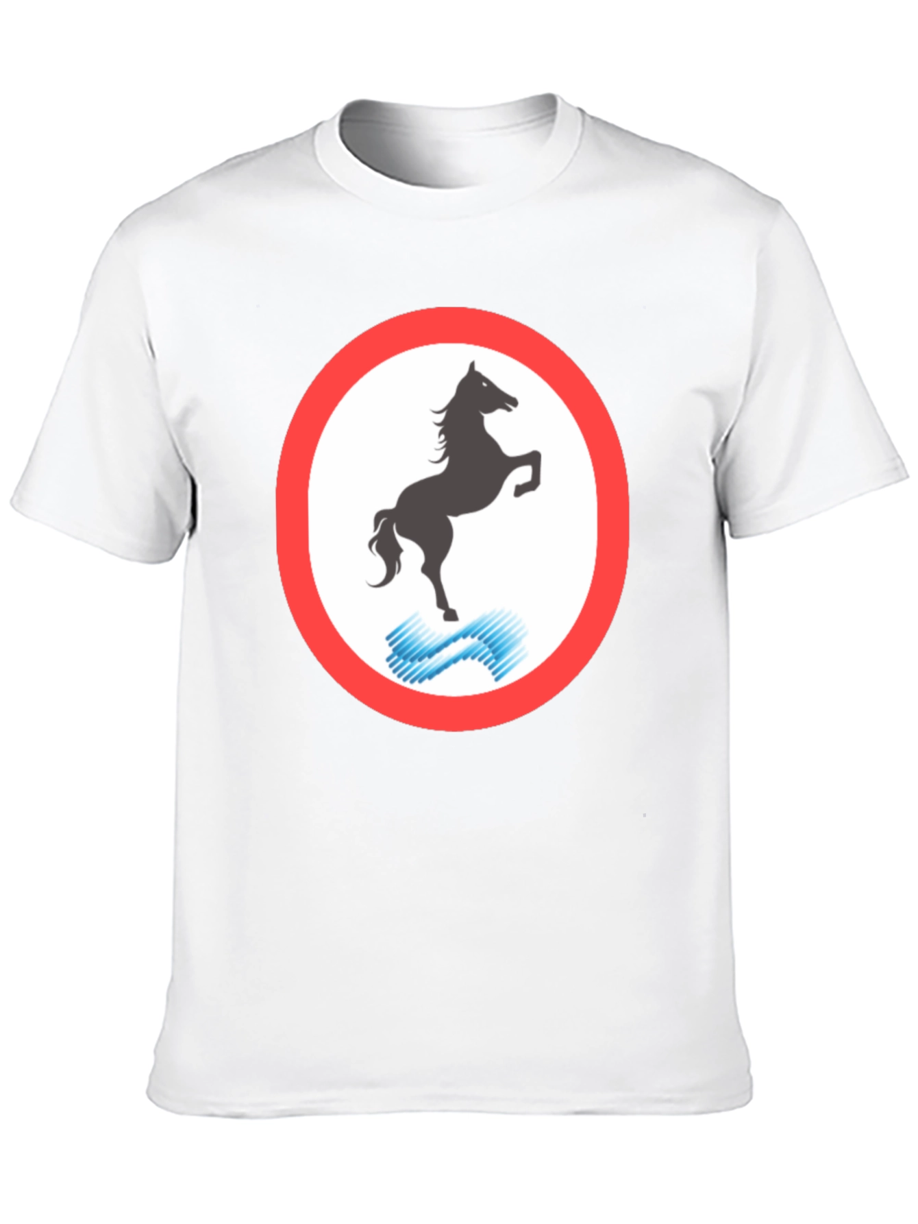 Horse Silhouette Graphic Tee - Black Cotton Blend