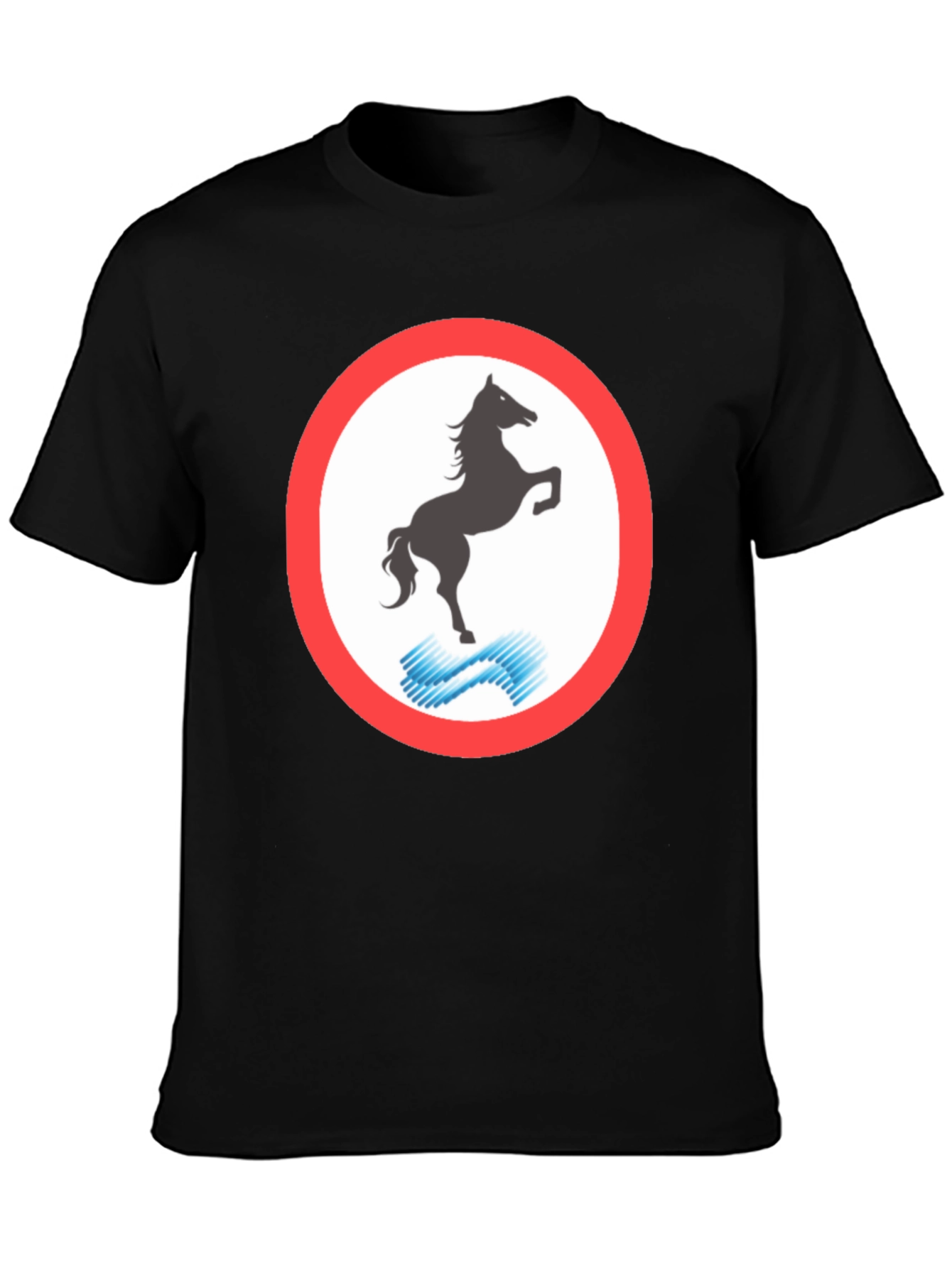 Horse Silhouette Graphic Tee - Black Cotton Blend