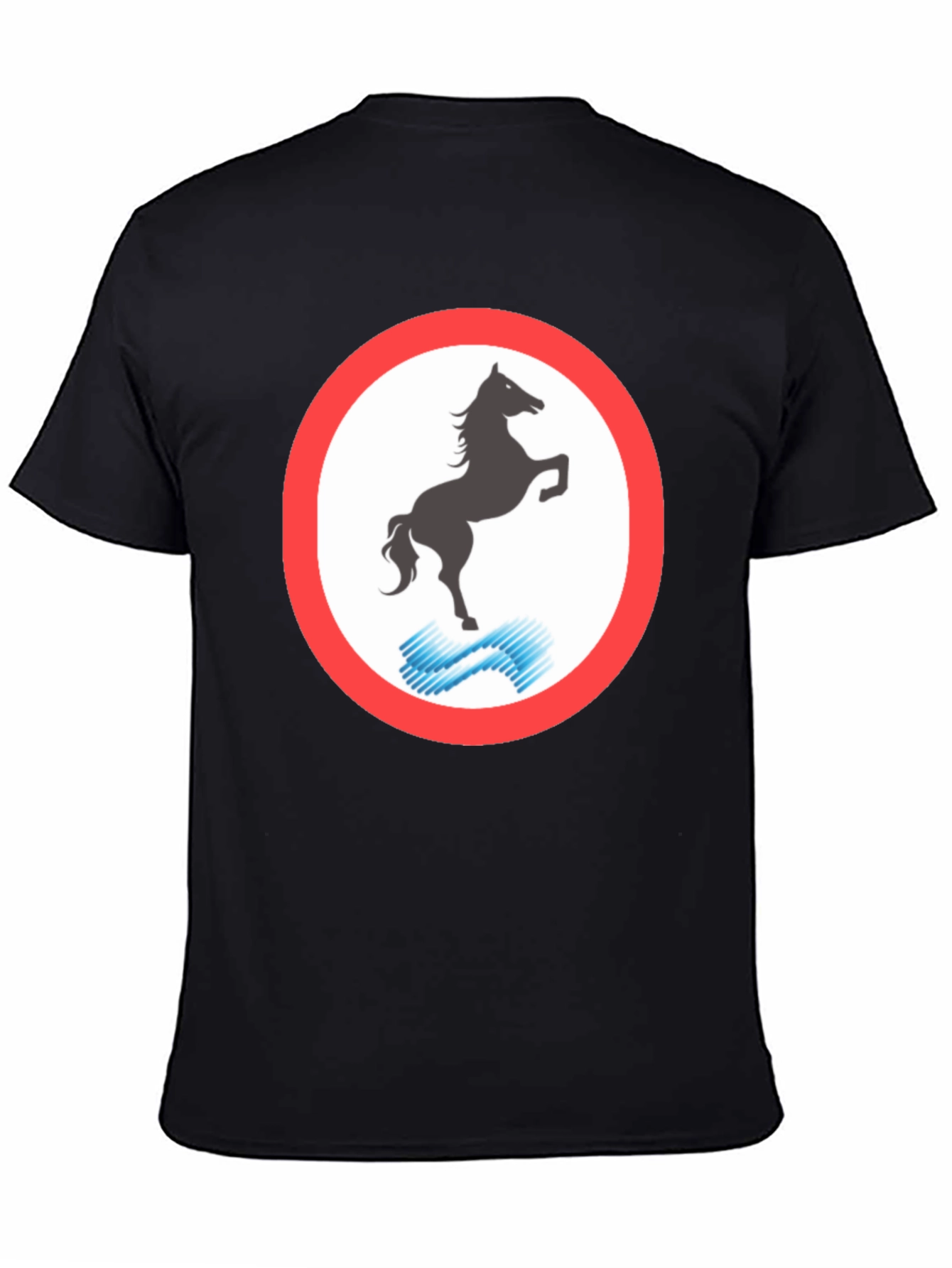 Horse Silhouette Graphic Tee - Black Cotton Blend