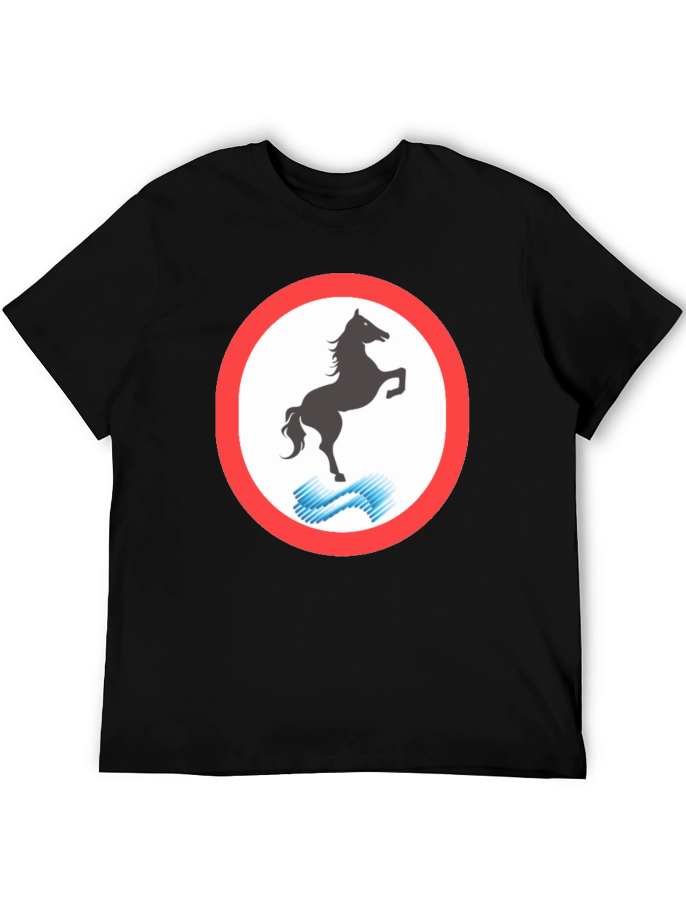 Horse Silhouette Graphic Tee - Black Cotton Blend