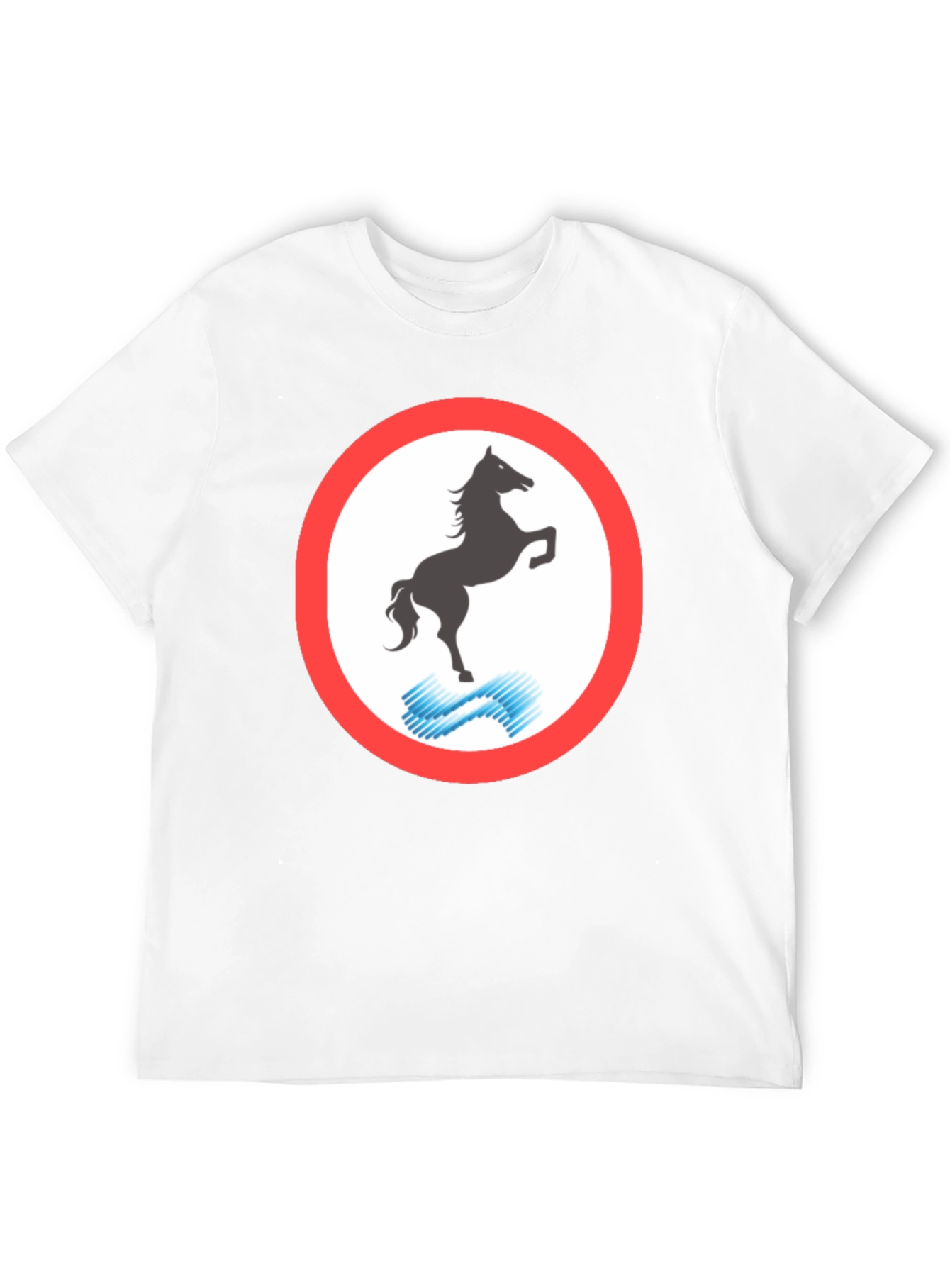 Horse Silhouette Graphic Tee - Black Cotton Blend