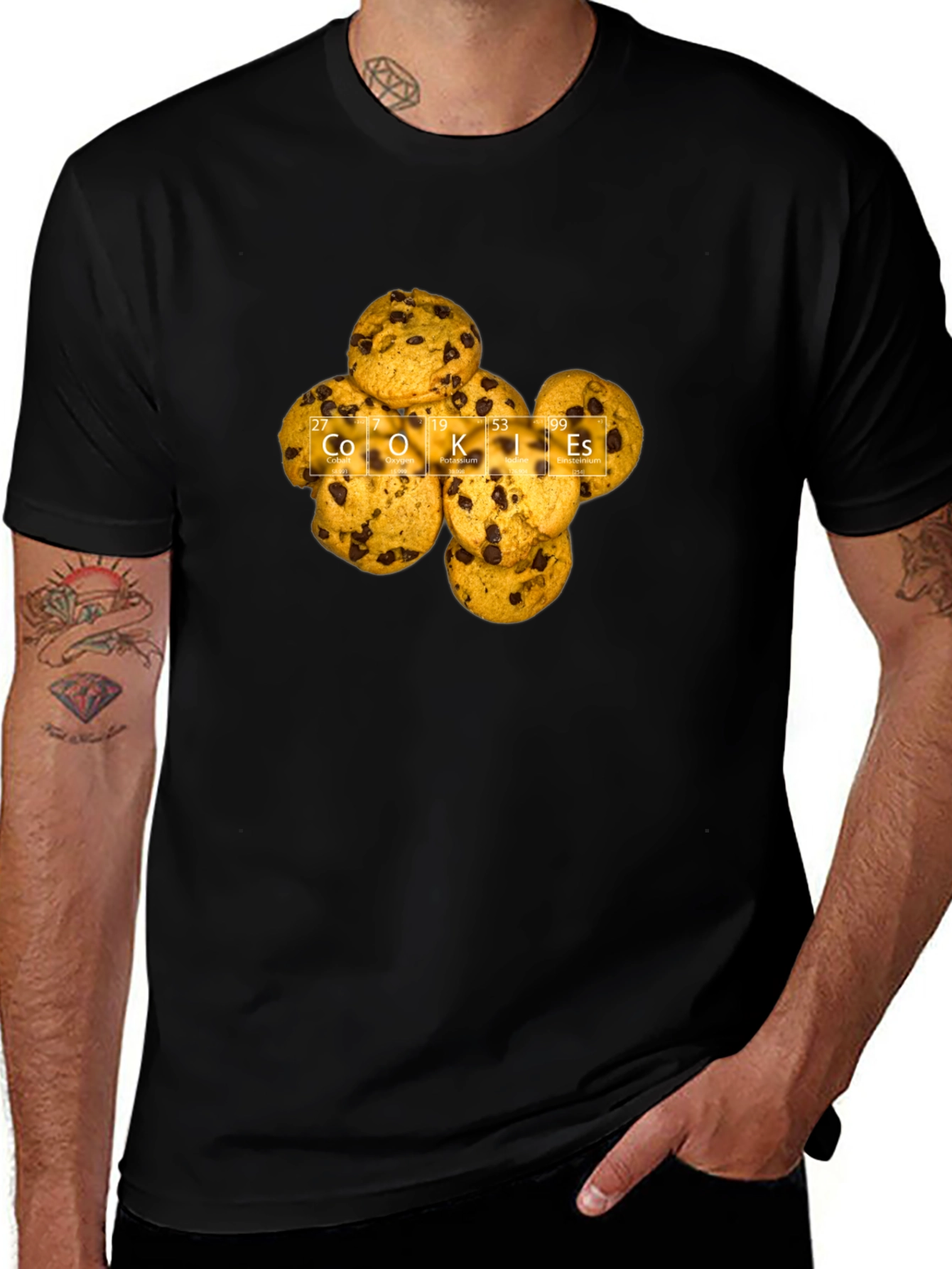 Cookies Periodic Table Mens Black T-Shirt