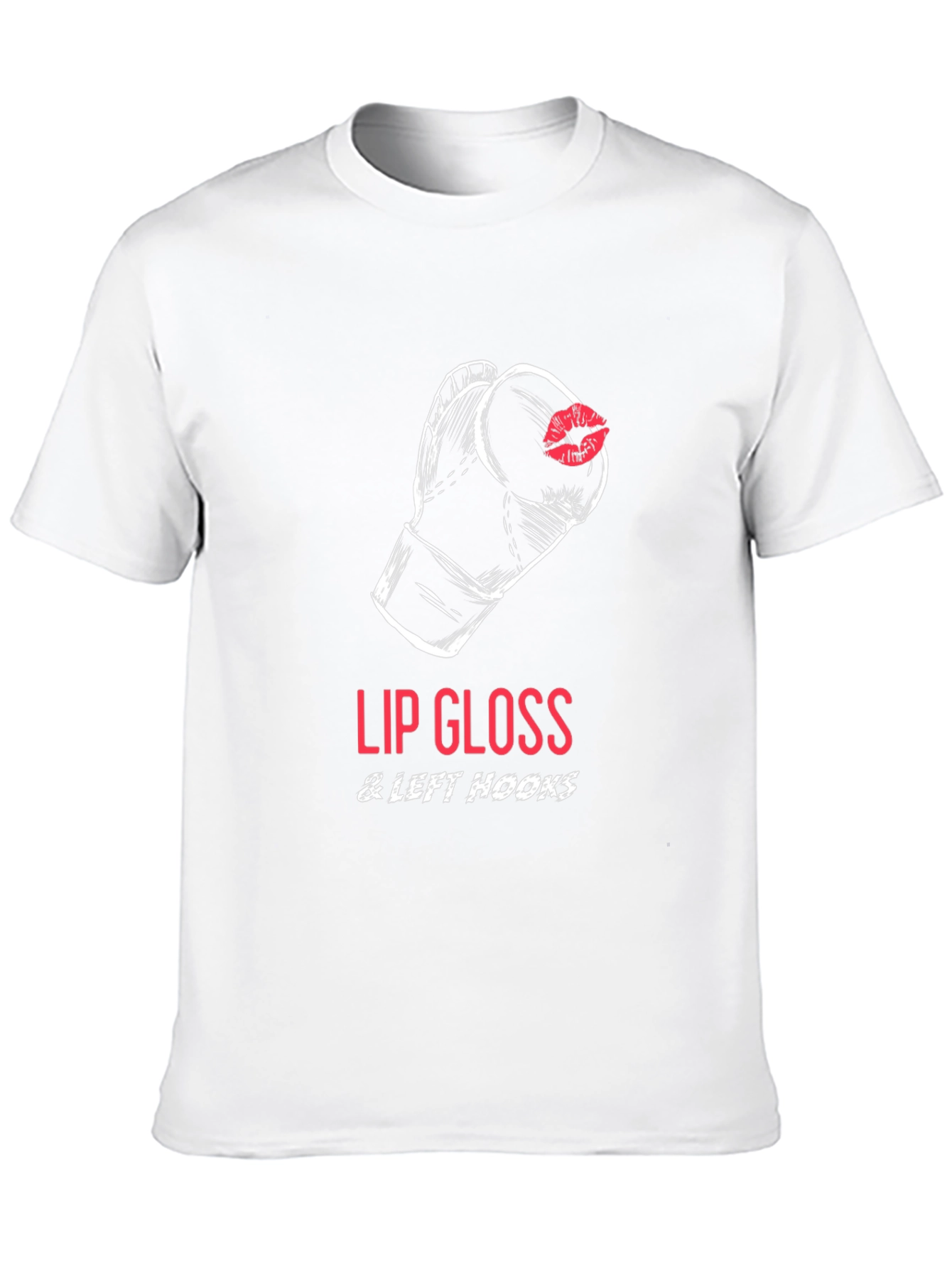 Lip Gloss & Left Hooks T-Shirt Boxing Design