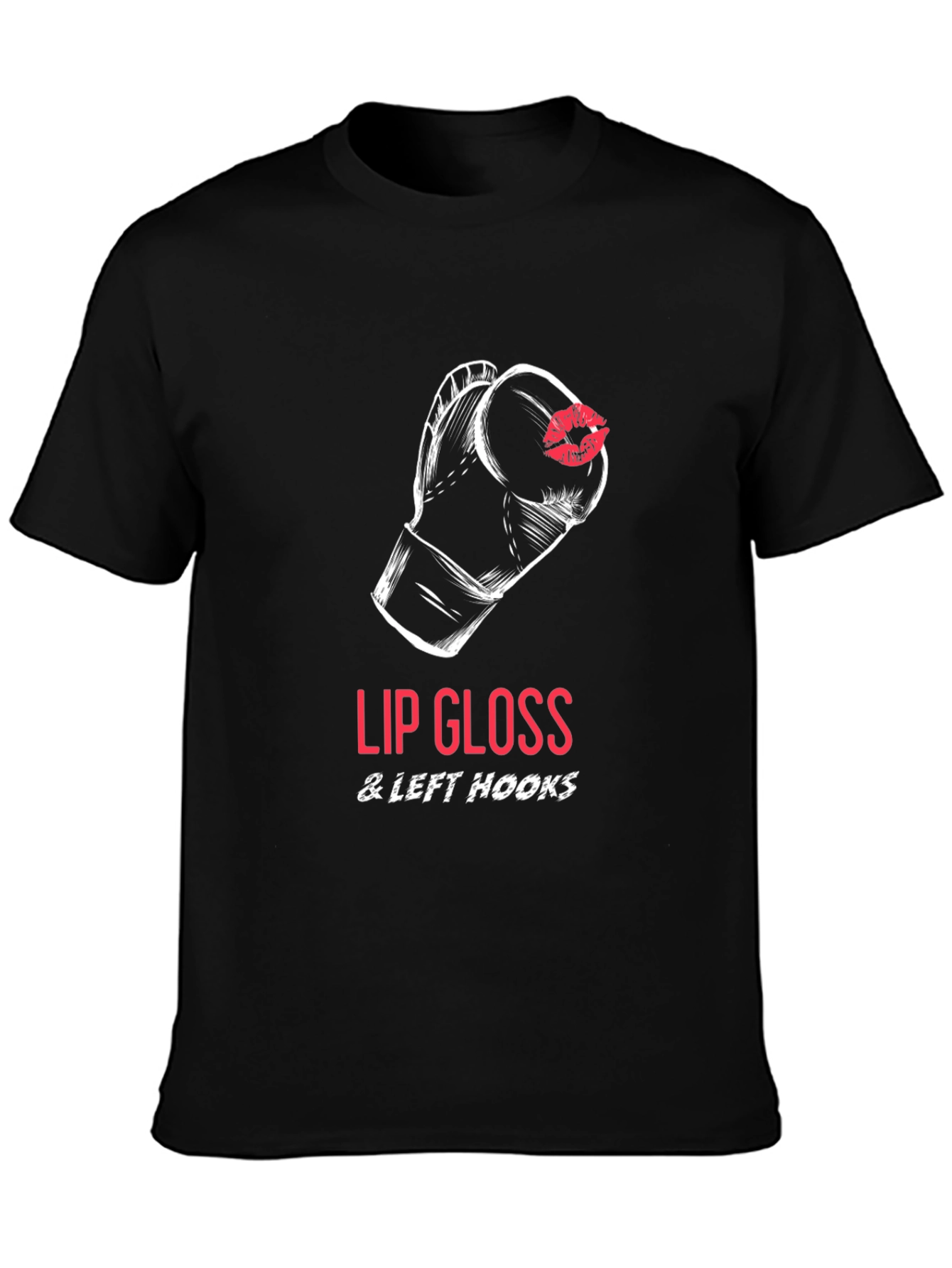 Lip Gloss & Left Hooks T-Shirt Boxing Design
