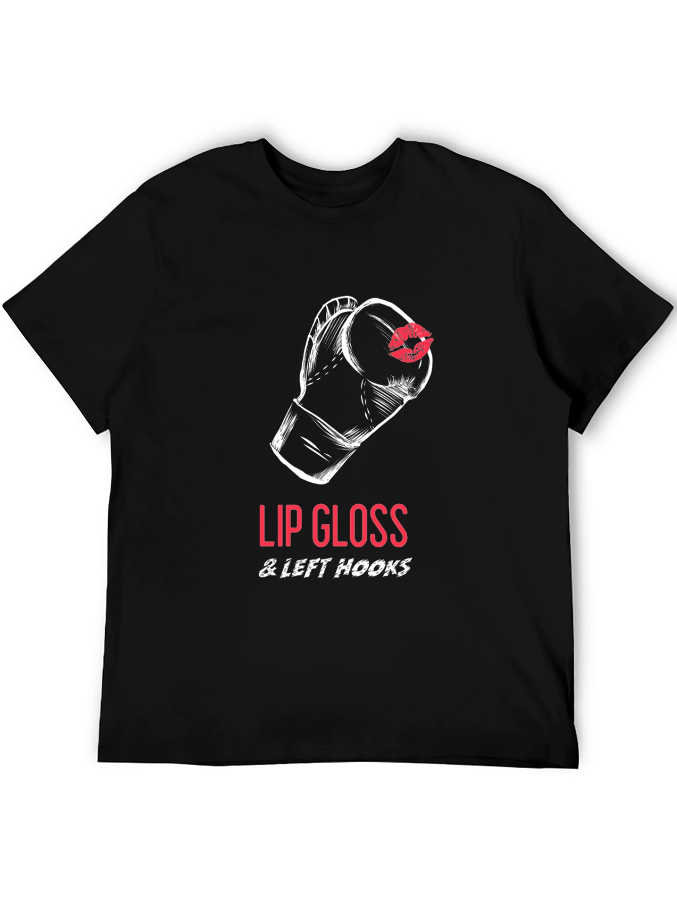 Lip Gloss & Left Hooks T-Shirt Boxing Design