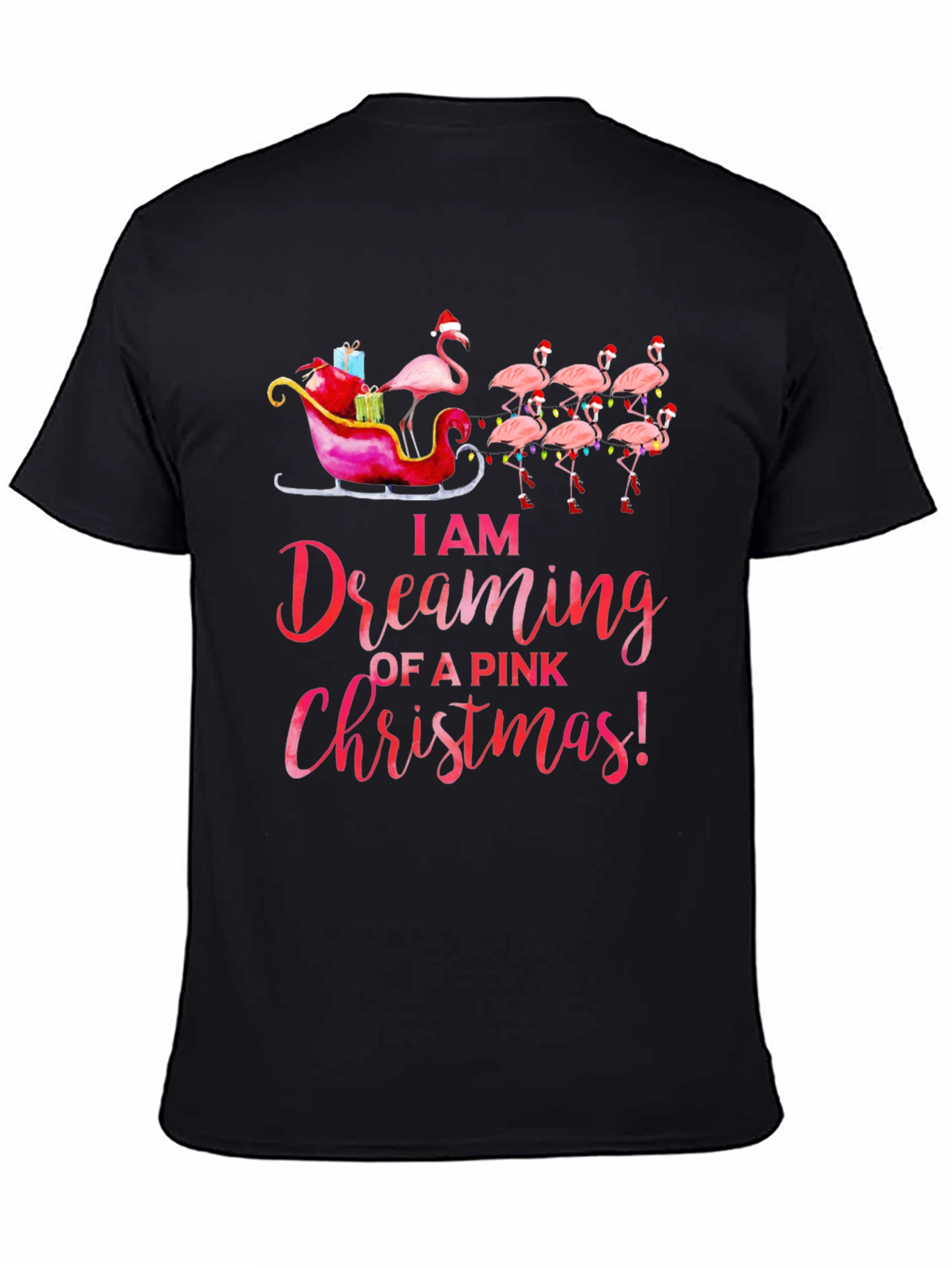 Pink Christmas Flamingo T-Shirt