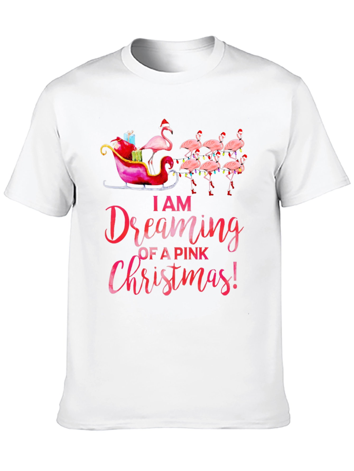 Pink Christmas Flamingo T-Shirt