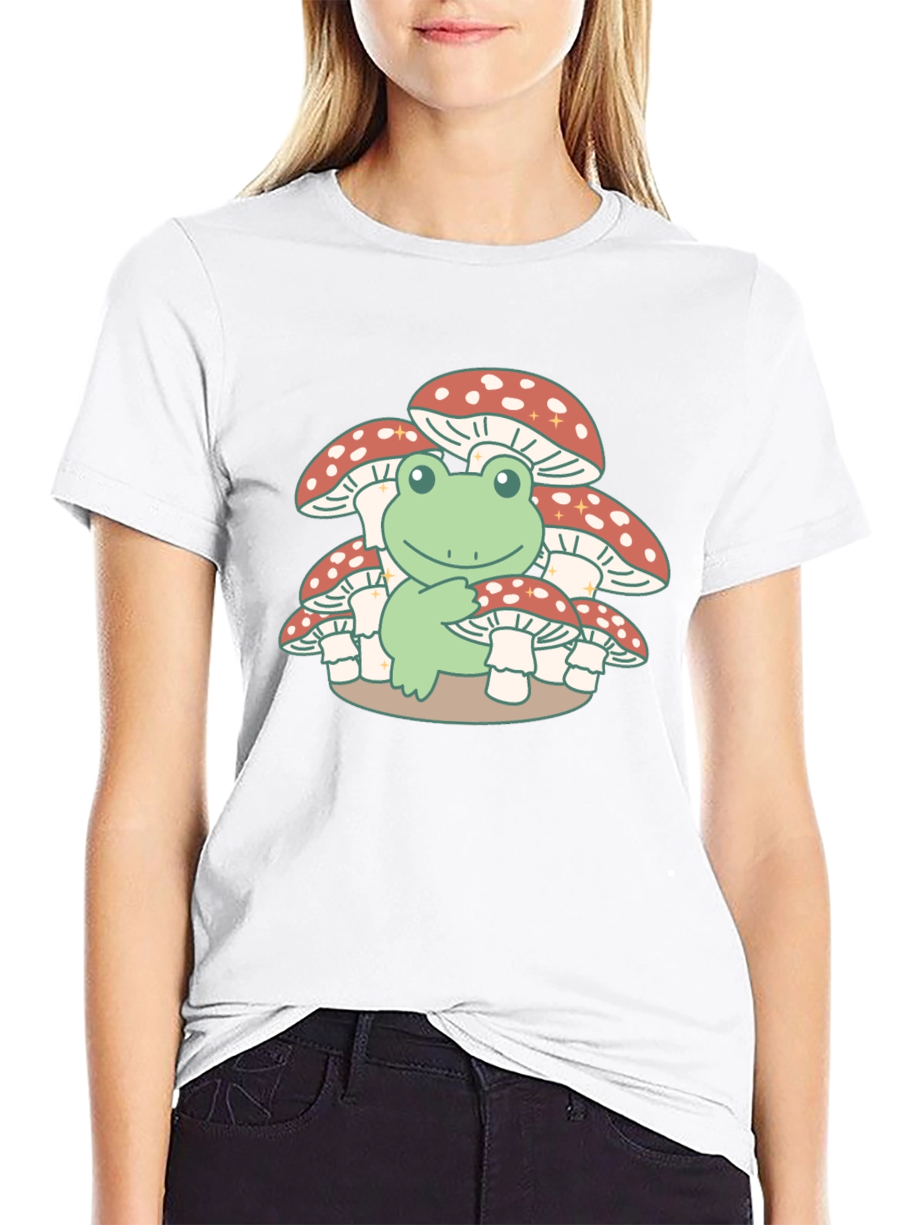 Frog on Mushrooms T-Shirt - Cute & Unique Design
