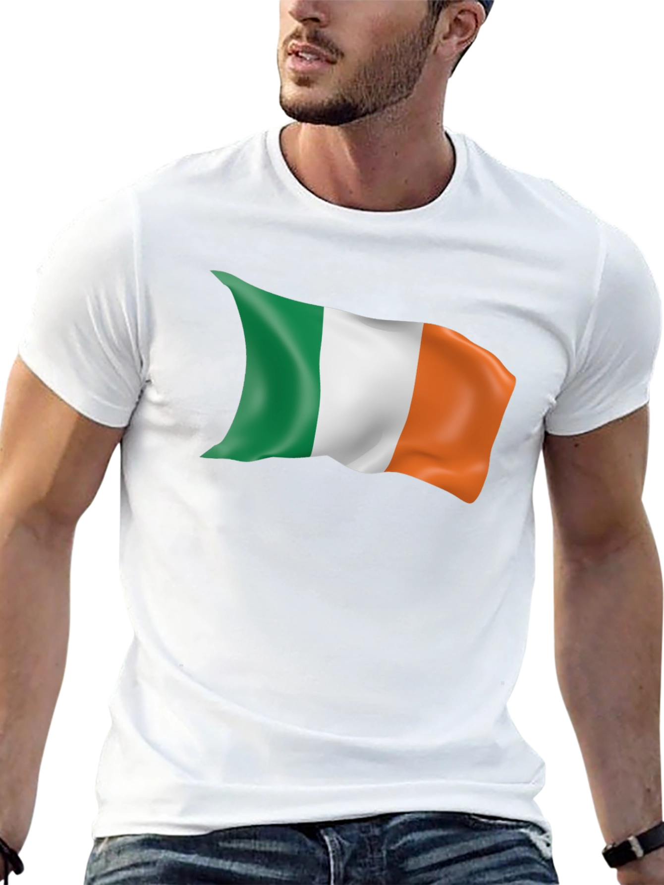 Irish Flag Graphic Tee - Black Cotton Comfort
