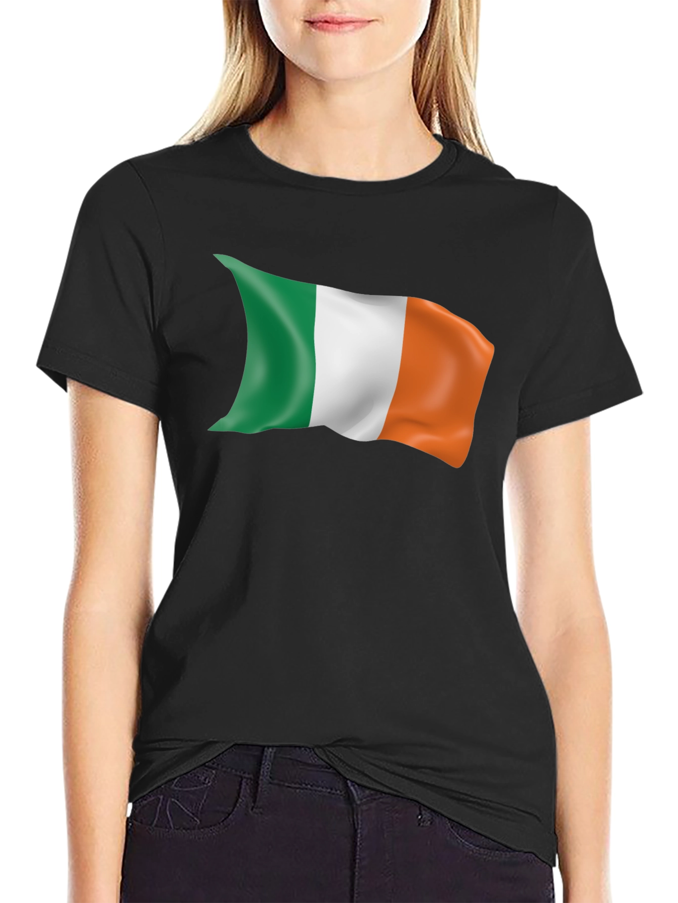 Irish Flag Graphic Tee - Black Cotton Comfort