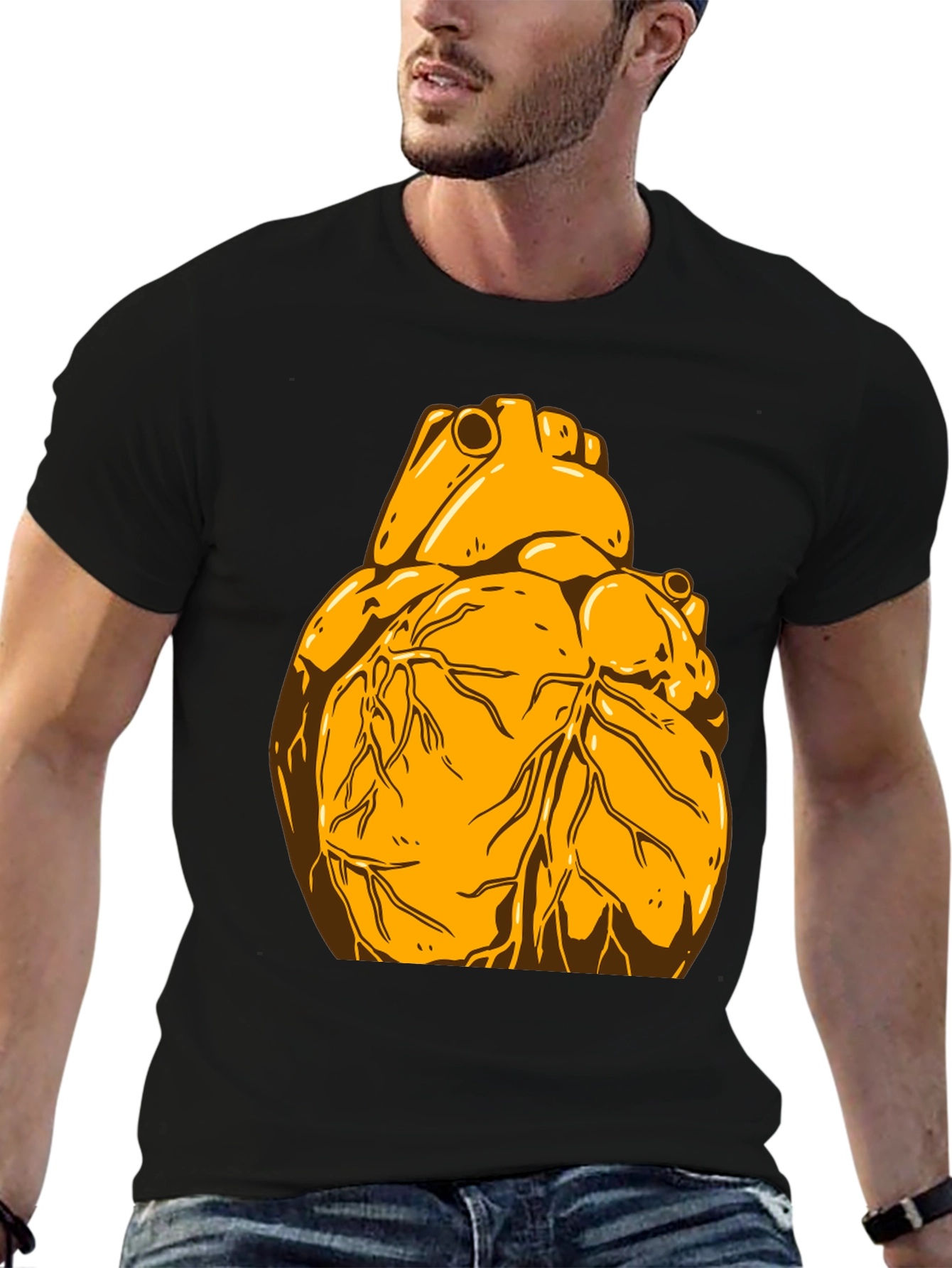 Anatomical Heart Graphic Tee - Black