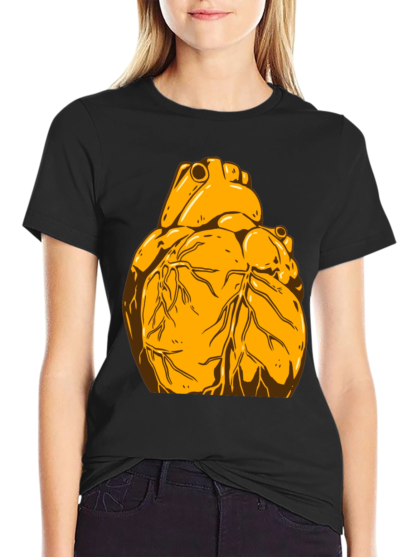 Anatomical Heart Graphic Tee - Black