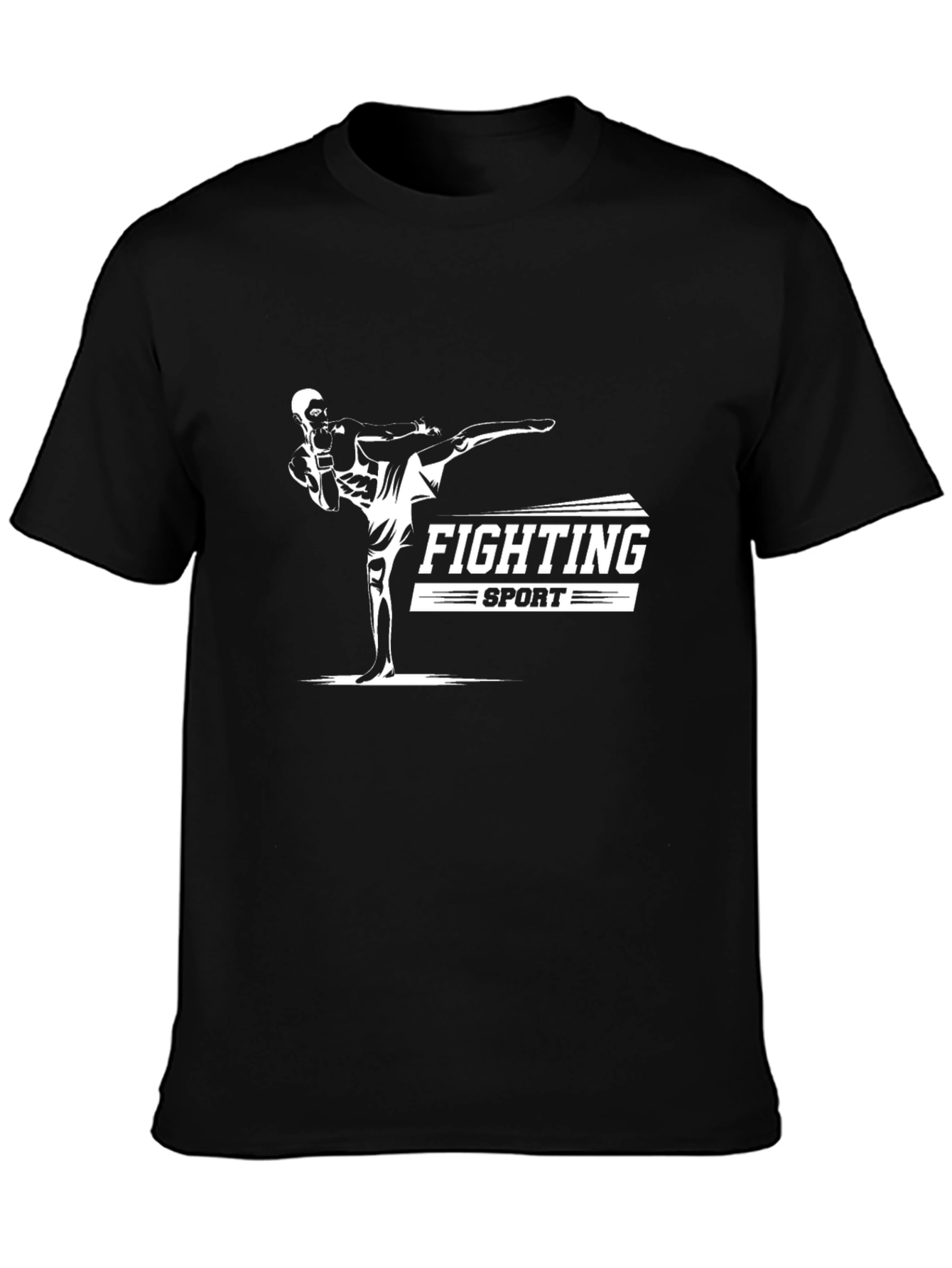 Fighting Sport Graphic T-Shirt - Black