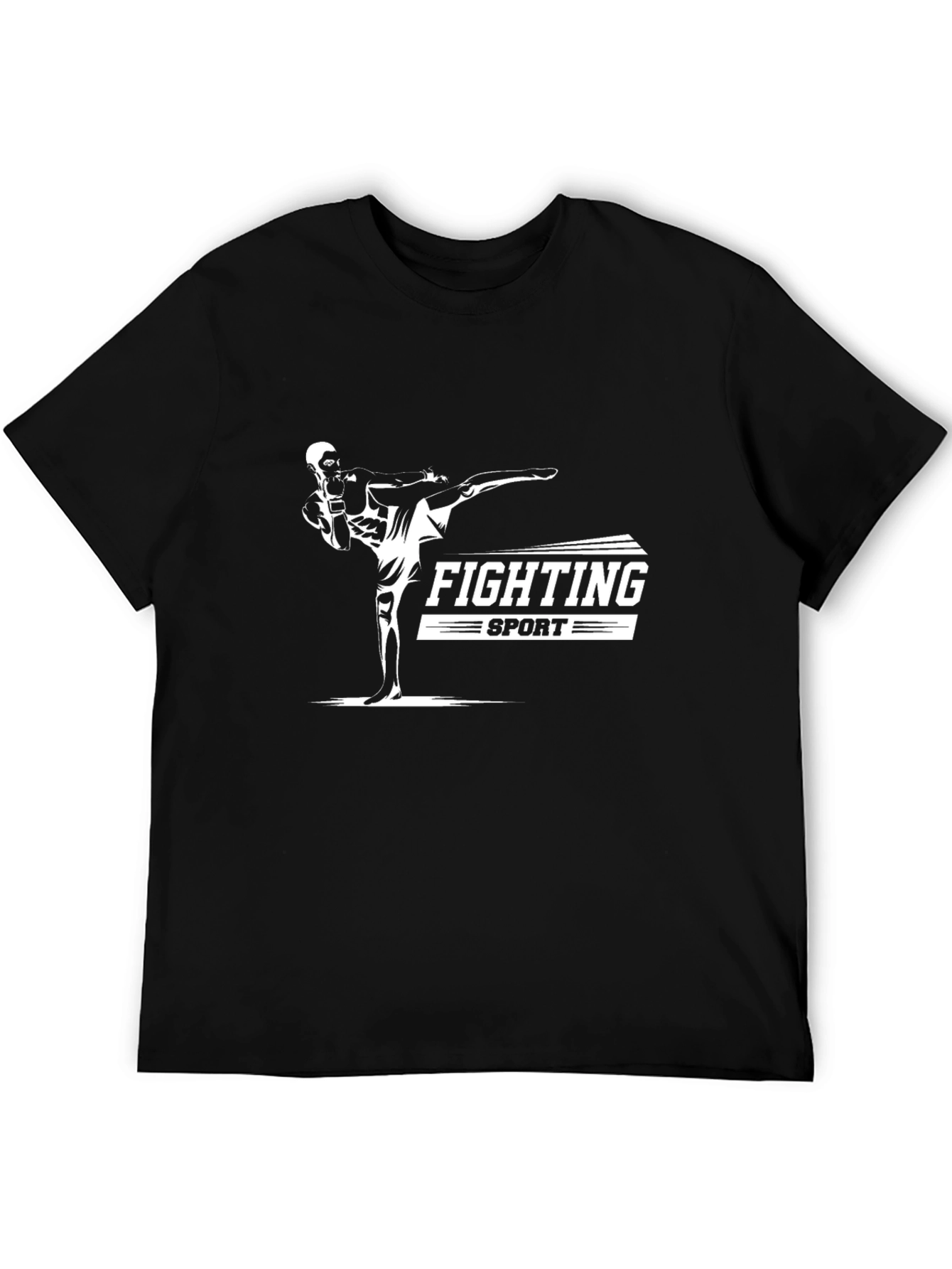 Fighting Sport Graphic T-Shirt - Black