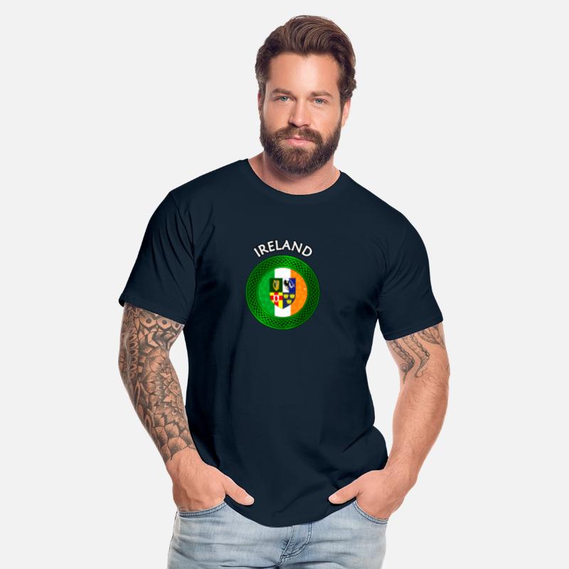 Ireland Coat of Arms on Shamrock Irish Flag