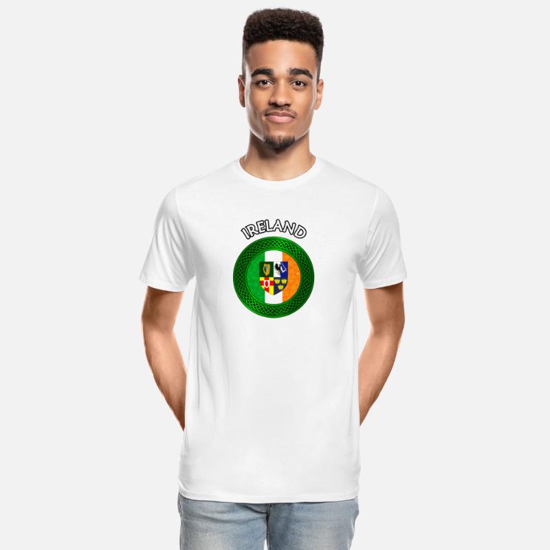 Ireland Coat of Arms on Shamrock Irish Flag