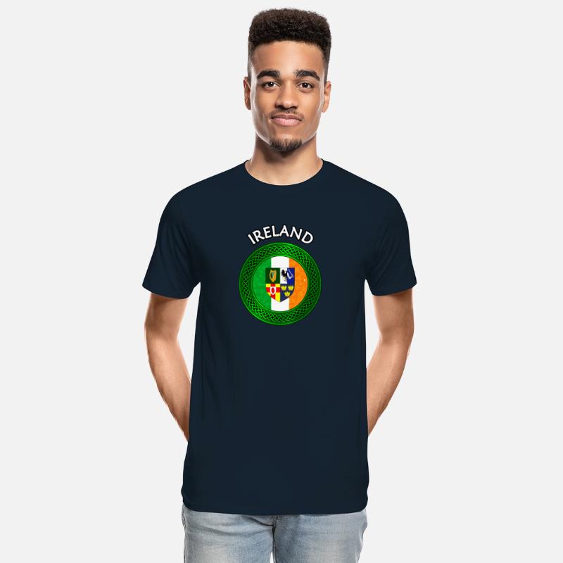 Ireland Coat of Arms on Shamrock Irish Flag