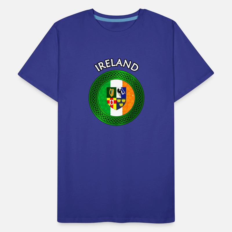 Ireland Coat of Arms on Shamrock Irish Flag