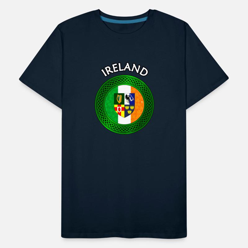 Ireland Coat of Arms on Shamrock Irish Flag