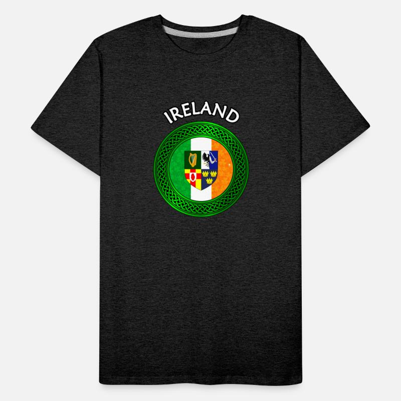 Ireland Coat of Arms on Shamrock Irish Flag