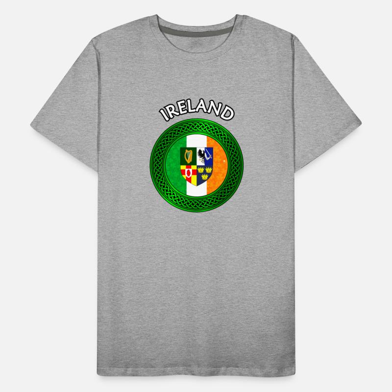 Ireland Coat of Arms on Shamrock Irish Flag