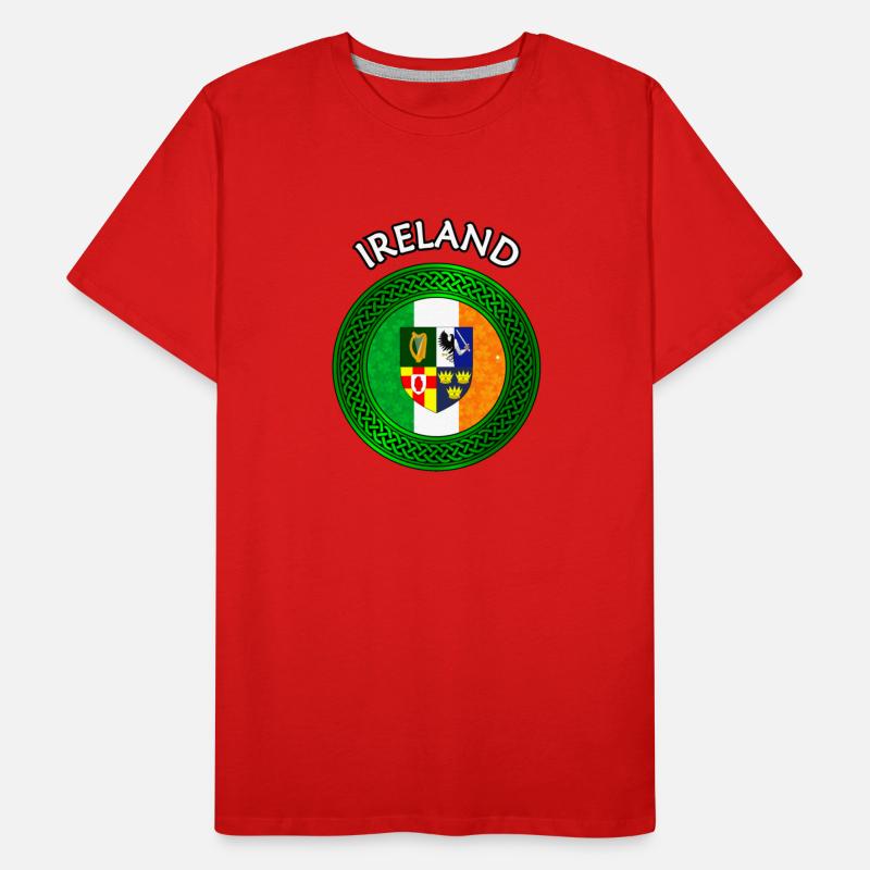 Ireland Coat of Arms on Shamrock Irish Flag