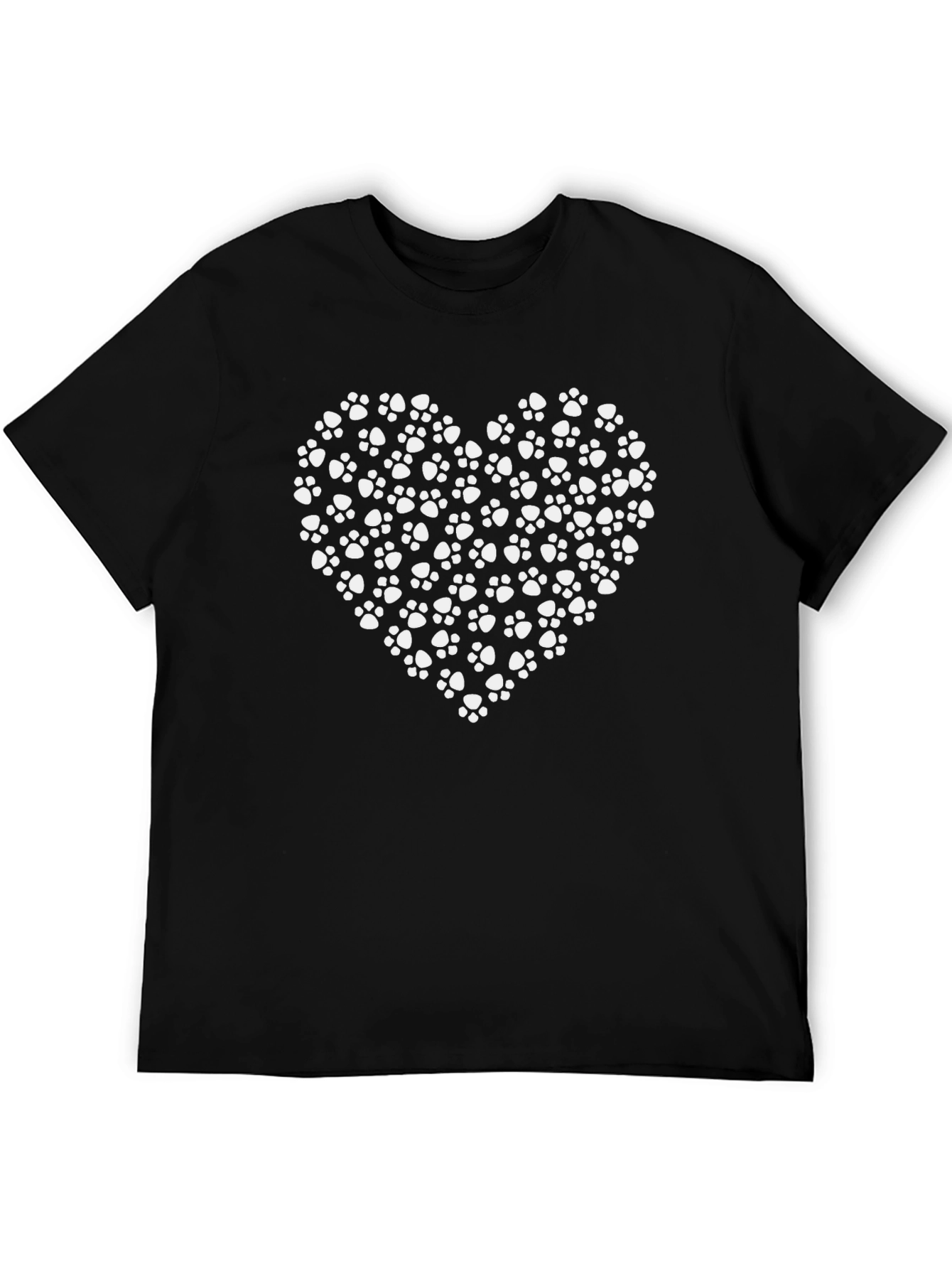 Paw Print Heart Tee - Black